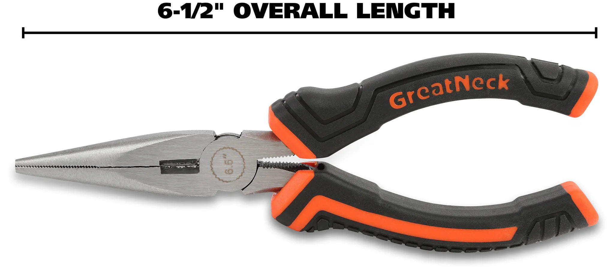 GreatNeck LN65C 6.5 Inch Long Nose Pliers - Premium Needle Nose Pliers for Electronics, Jewelry Making & DIY Projects - Durable Steel Construction with Comfort Grip Handles