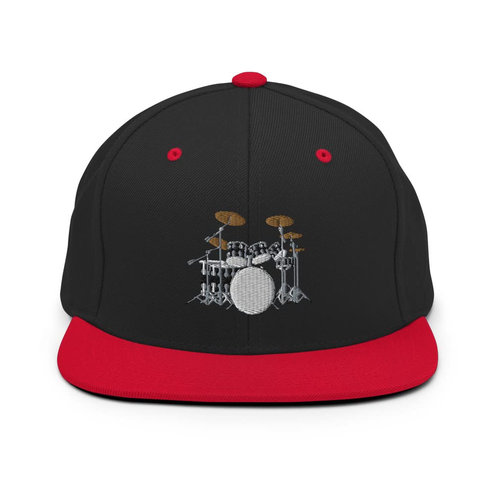 Drummer Snapback Hat for Men - Embroidered Trucker Cap with Adjustable Strap | Perfect for Drummers, Music Lovers & Casual Wear