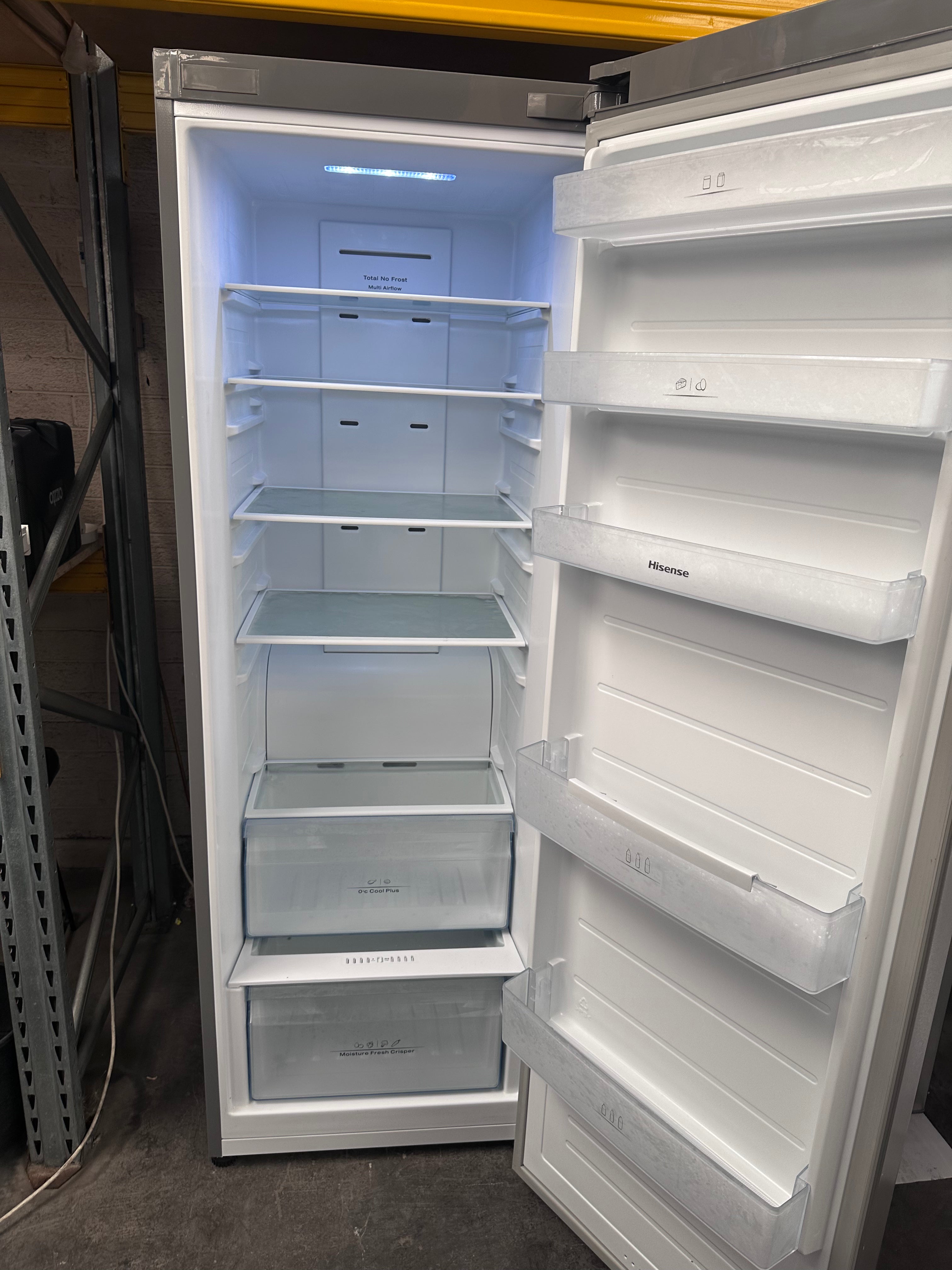 Hisense 355L Stainless Steel Upright Refrigerator - Energy Efficient, Quiet Operation [Certified Refurbished] - Perfect for Home, Office, Dorm or Garage Use
