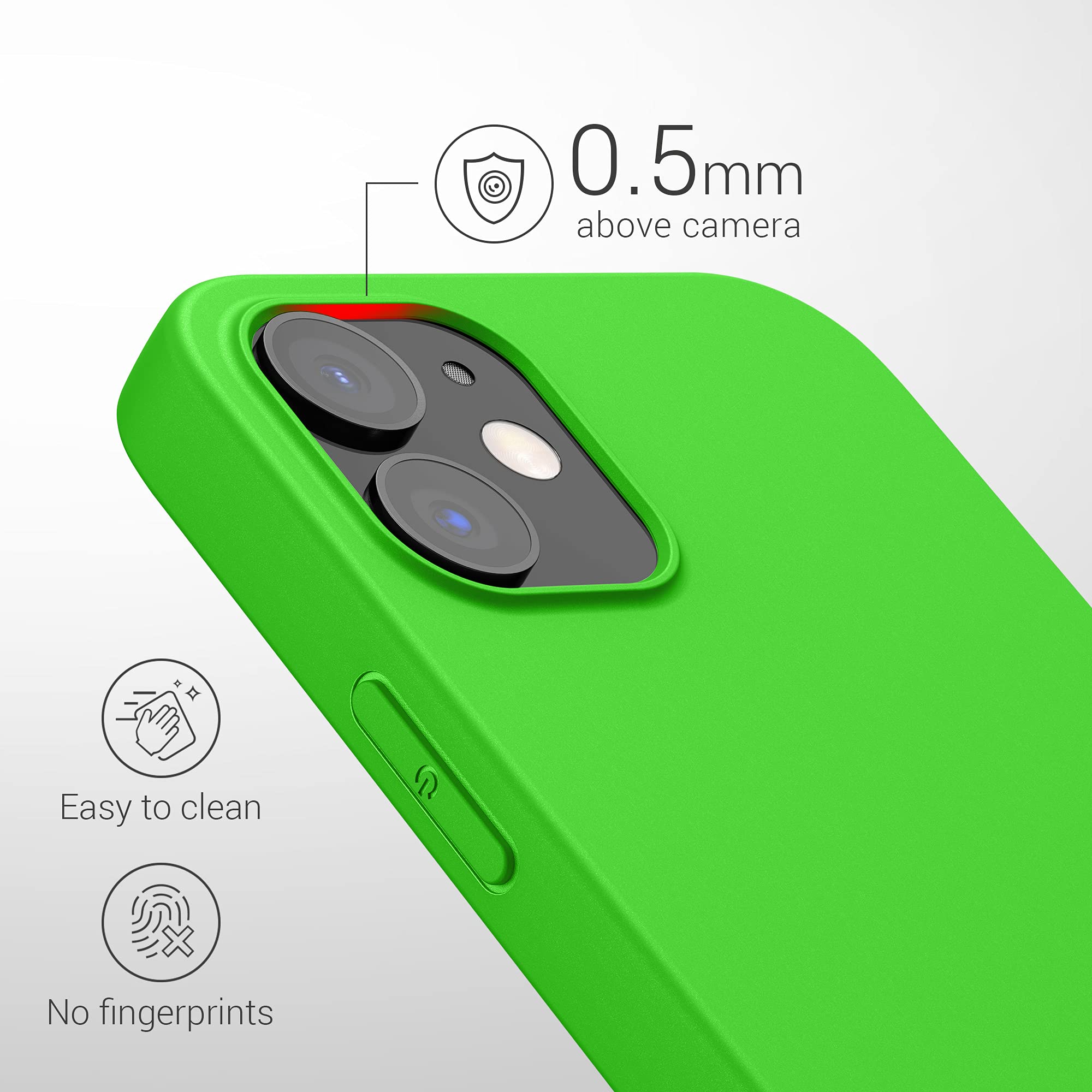 kwmobile Soft Slim Protective TPU Silicone Case for Apple iPhone 12 & iPhone 12 Pro - Shockproof Cover with Premium Grip - Lime Green - Perfect for Everyday Use, Work & Outdoor Activities