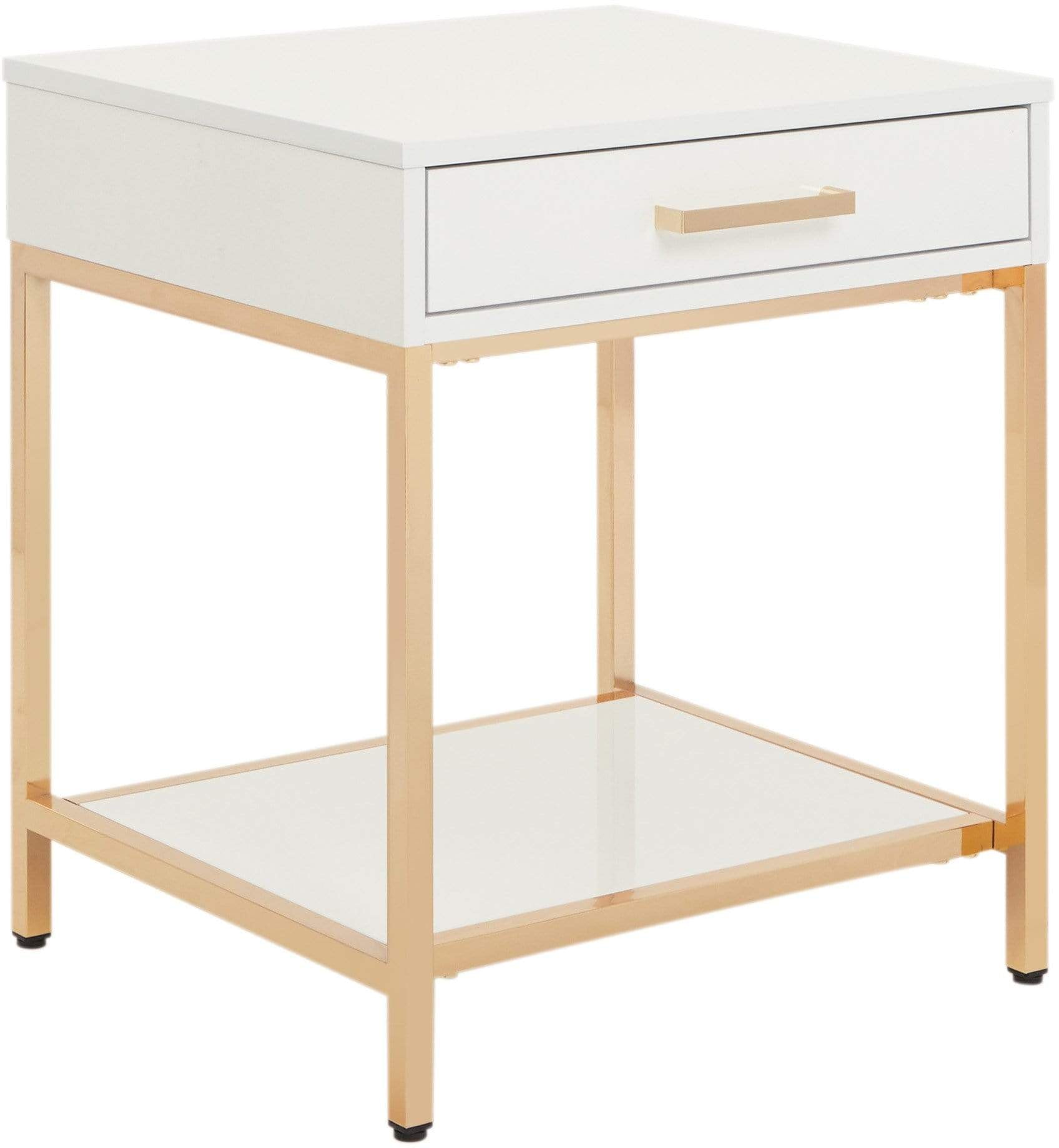 Office Star OSP Designs Alios End Table [ALS09 WH] - Modern Nightstand for Bedroom, Living Room & Office - Compact Side Table with Durable White Finish
