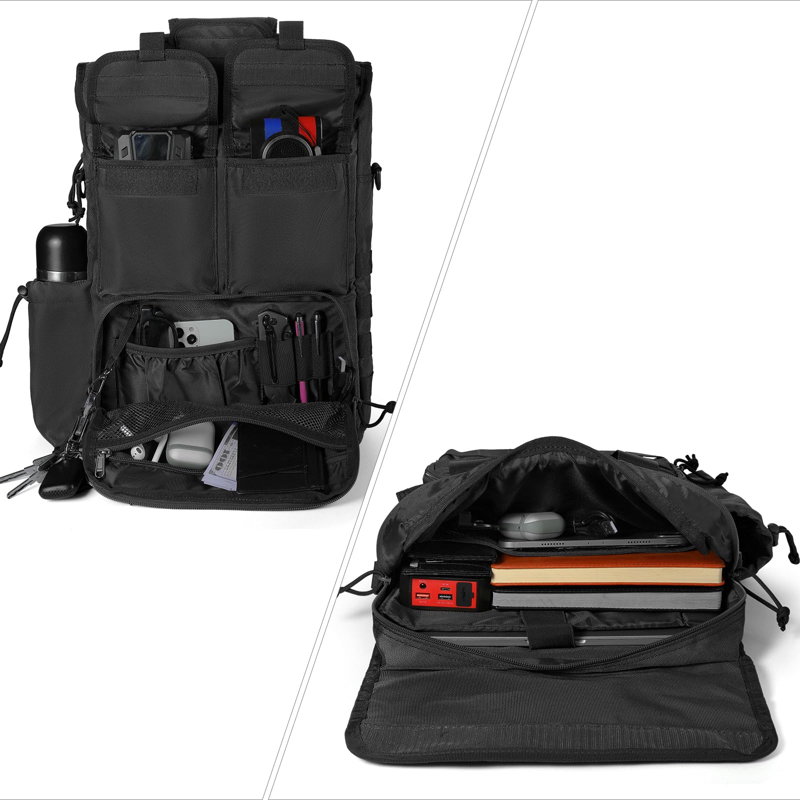 17.3 Inch Tactical Military Laptop Messenger Bag - Durable Crossbody Shoulder Briefcase for Men (Black) - Perfect for Business, Travel & Outdoor Adventures