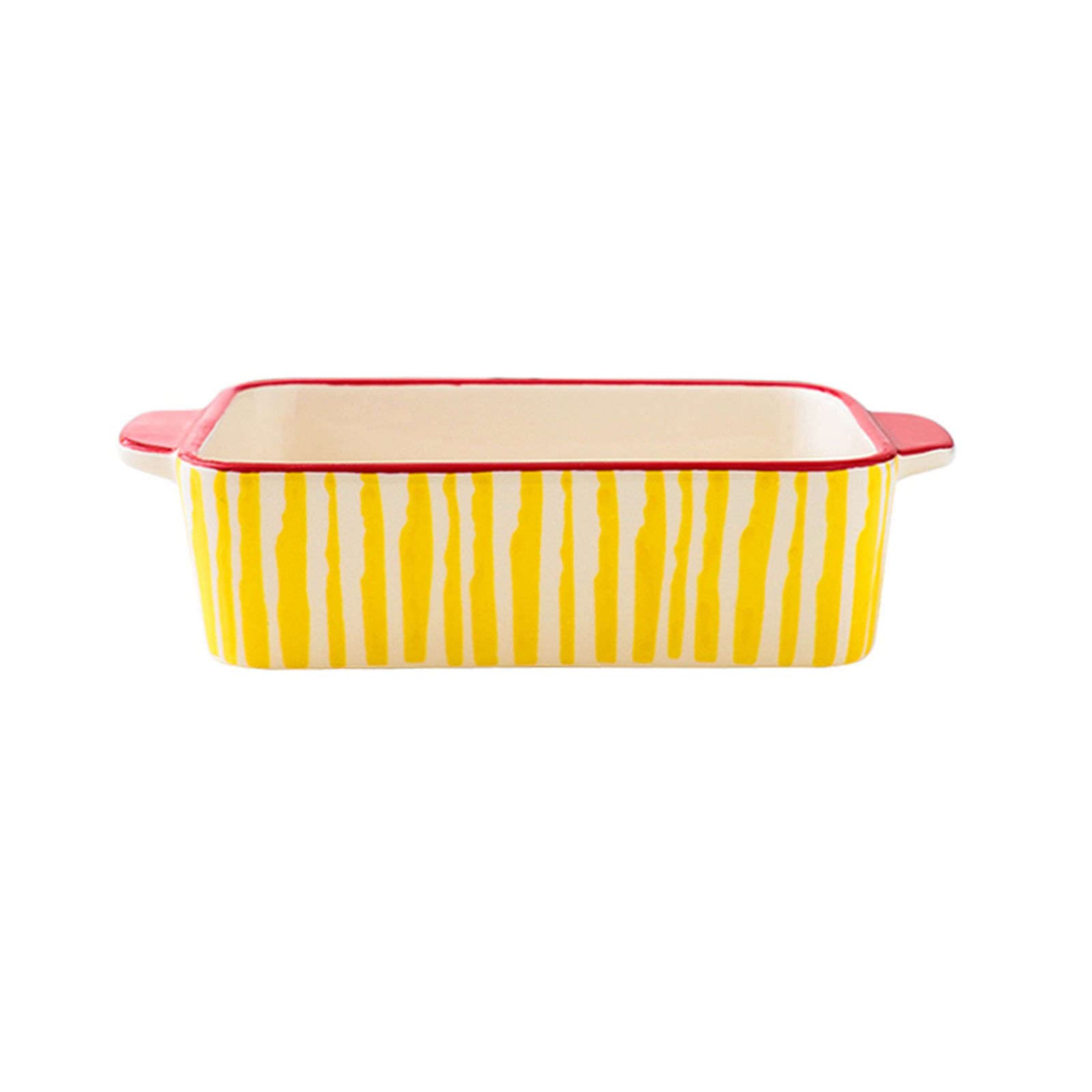 Haifle Rectangular Lasagna Baking Dish - 8.3x4.9x2 Inch Deep Ceramic Casserole Pan for Oven, Microwave & Freezer - Perfect for Lasagna, Casseroles, Roasts & Meal Prep