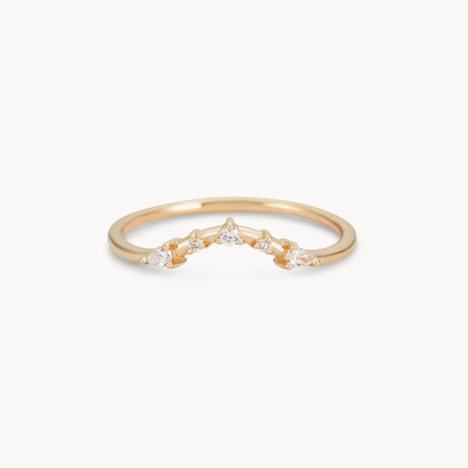 14K Yellow Gold Diamond Love Band Ring - Elegant White Diamonds for Women, Perfect for Anniversaries, Weddings & Special Occasions