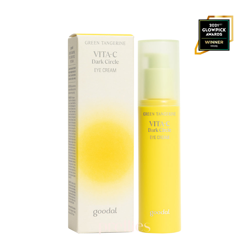 Goodal Green Tangerine Vita C Dark Circle Eye Cream 30ml - Brightening & Hydrating Under Eye Treatment for Dark Circles & Puffiness - Perfect for Nighttime Skincare Routine & Travel