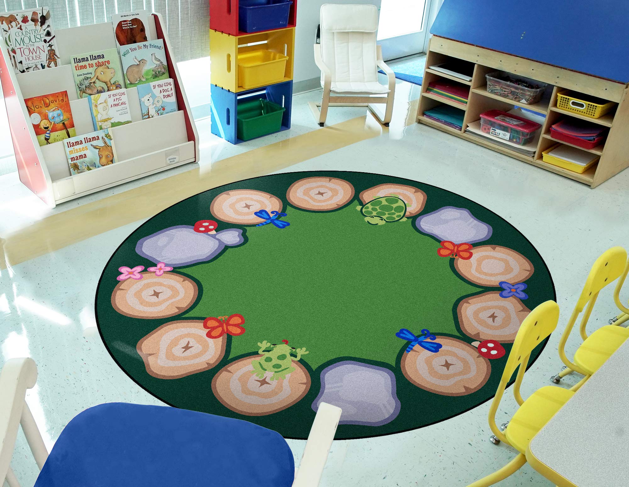Joy Carpets Stumped Multi-Color Round Area Rug 13'2