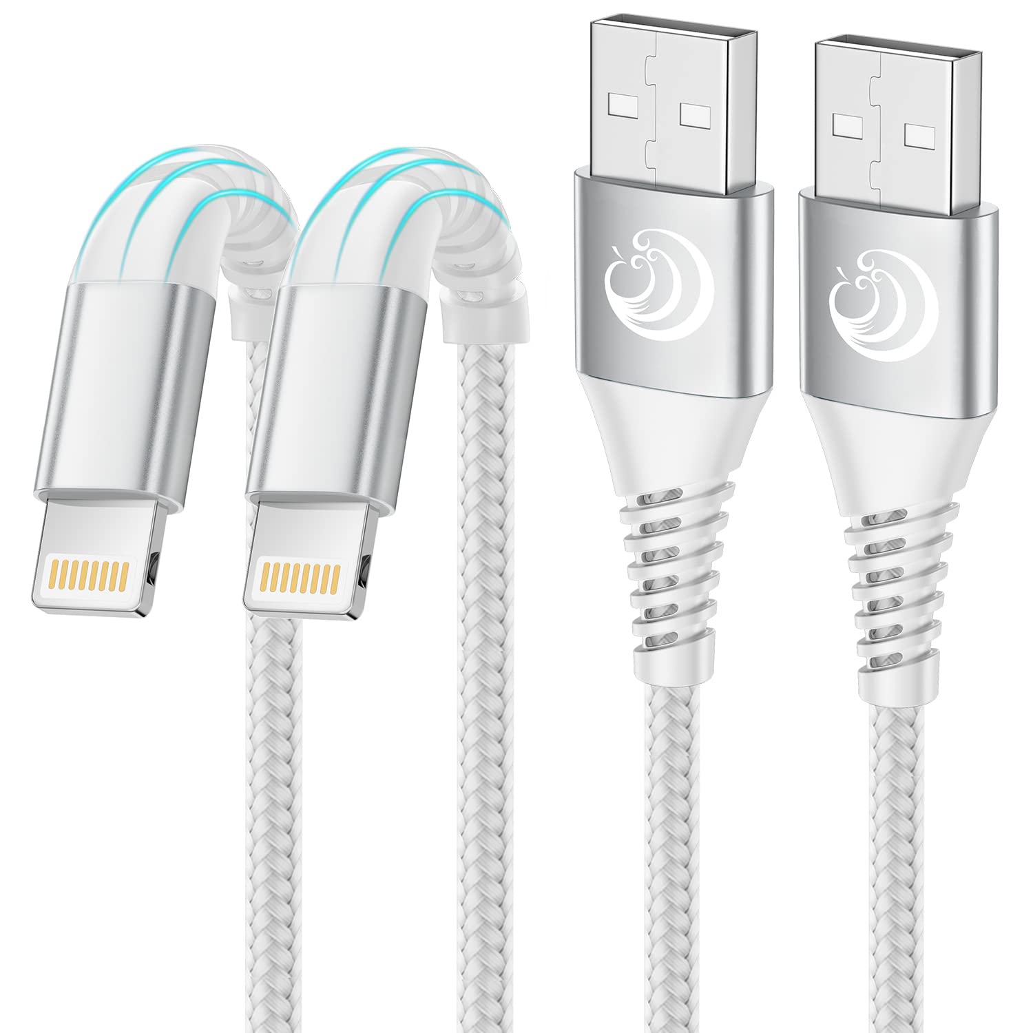 2-Pack 3M Extra Long MFi Certified Lightning Cable - Fast Charging Braided iPhone Charger USB Cable Compatible with iPhone 14/13/12/11 Pro Max/XS/XR/10/8/7/6/SE - Perfect for Home, Office & Travel Charging