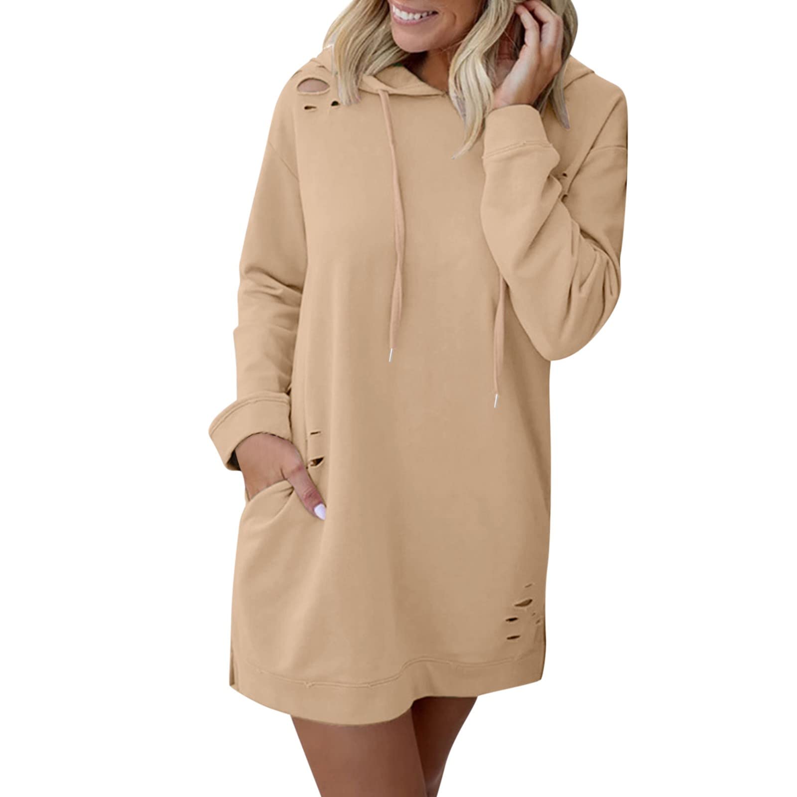 Women's Long Sleeve Loose Fit T-Shirt - O Neck Tunic Top, Basic Fall Tee for Casual Wear, Office & Layering | AODONG