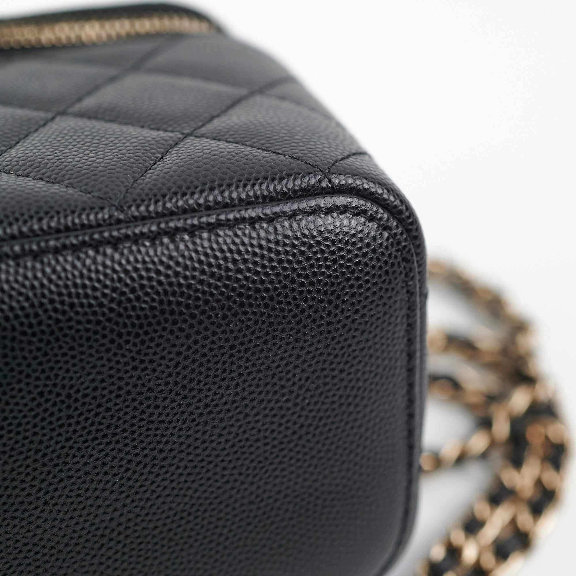Chanel Caviar Vanity Case Black 31 Series - Luxury Leather Cosmetic Bag for Makeup & Travel Essentials | Perfect for Women's Everyday Use & Gift Giving