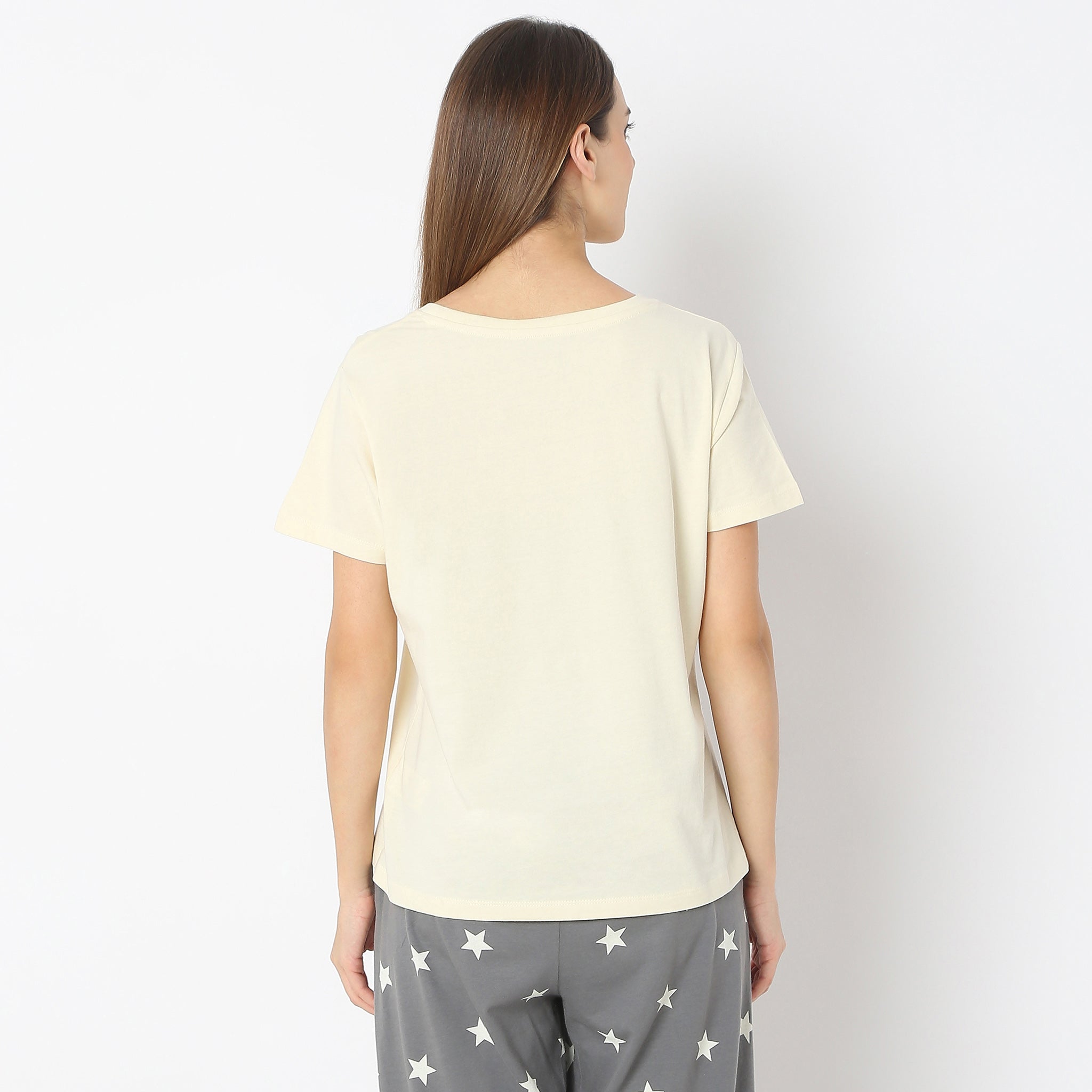 Stylish Animal Print Casual Short Sleeve Lounge T-Shirt for Women - Soft & Comfortable Cotton Tee for Home, Yoga, and Everyday Wear