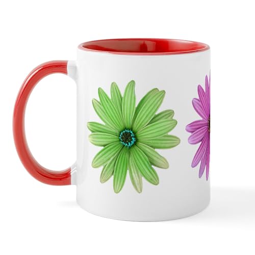 White/Red Inside - 3 Color Daisies Mug