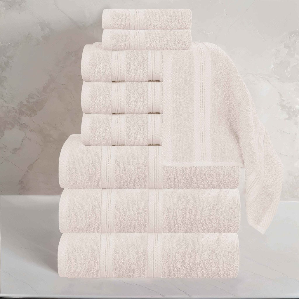 Premium Smart Dry Zero Twist Cotton 9-Piece Towel Set - Ultra Soft & Absorbent Bath Towels, Hand Towels & Washcloths for Spa, Bathroom & Luxury Home Use