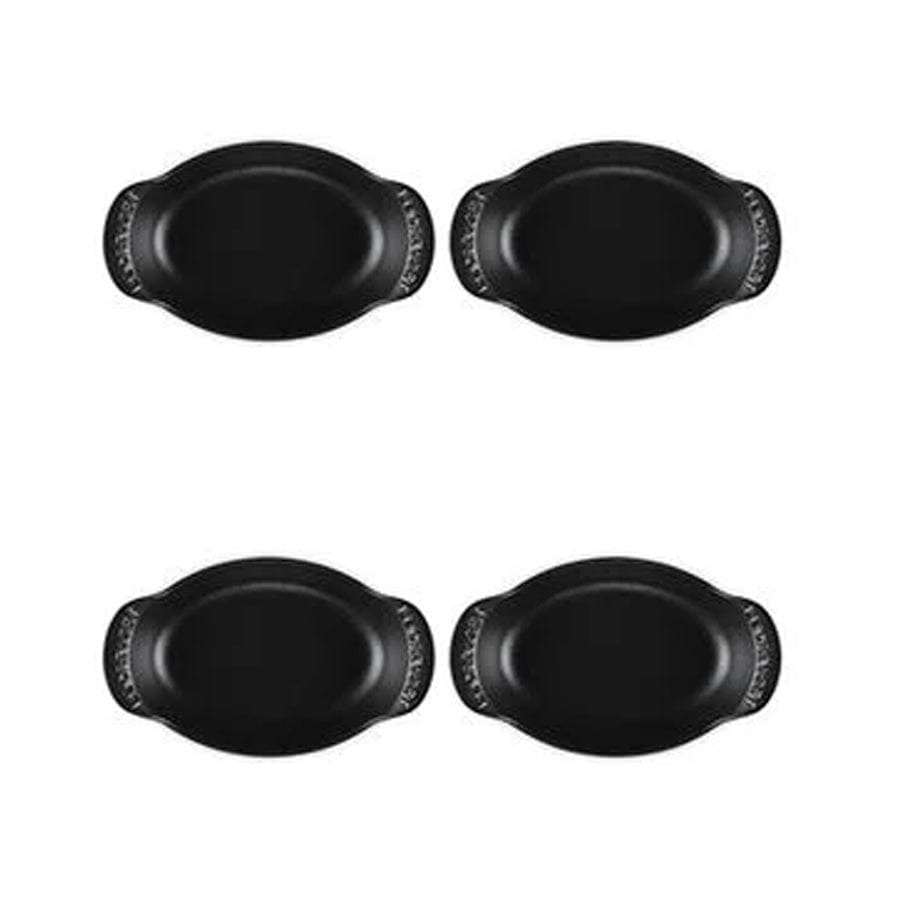 Le Creuset Gourmand Collection 4-Piece Oval Baker Set in Licorice - Perfect for Baking, Roasting & Serving Dishes at Dinner Parties