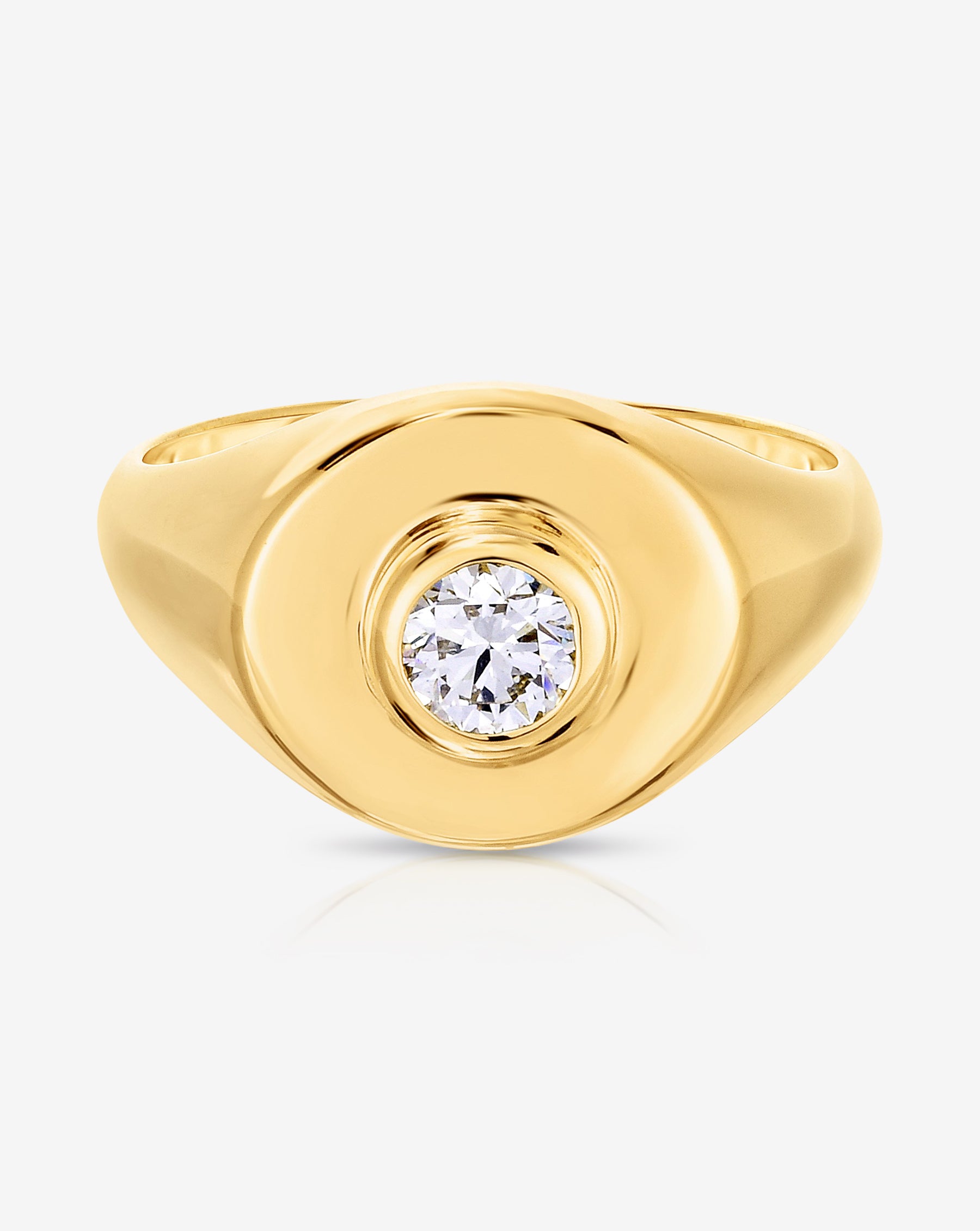 Elegant Diamond Signet Pinky Ring for Men & Women - 14K Gold or Sterling Silver - Perfect for Engraving, Gifts & Special Occasions