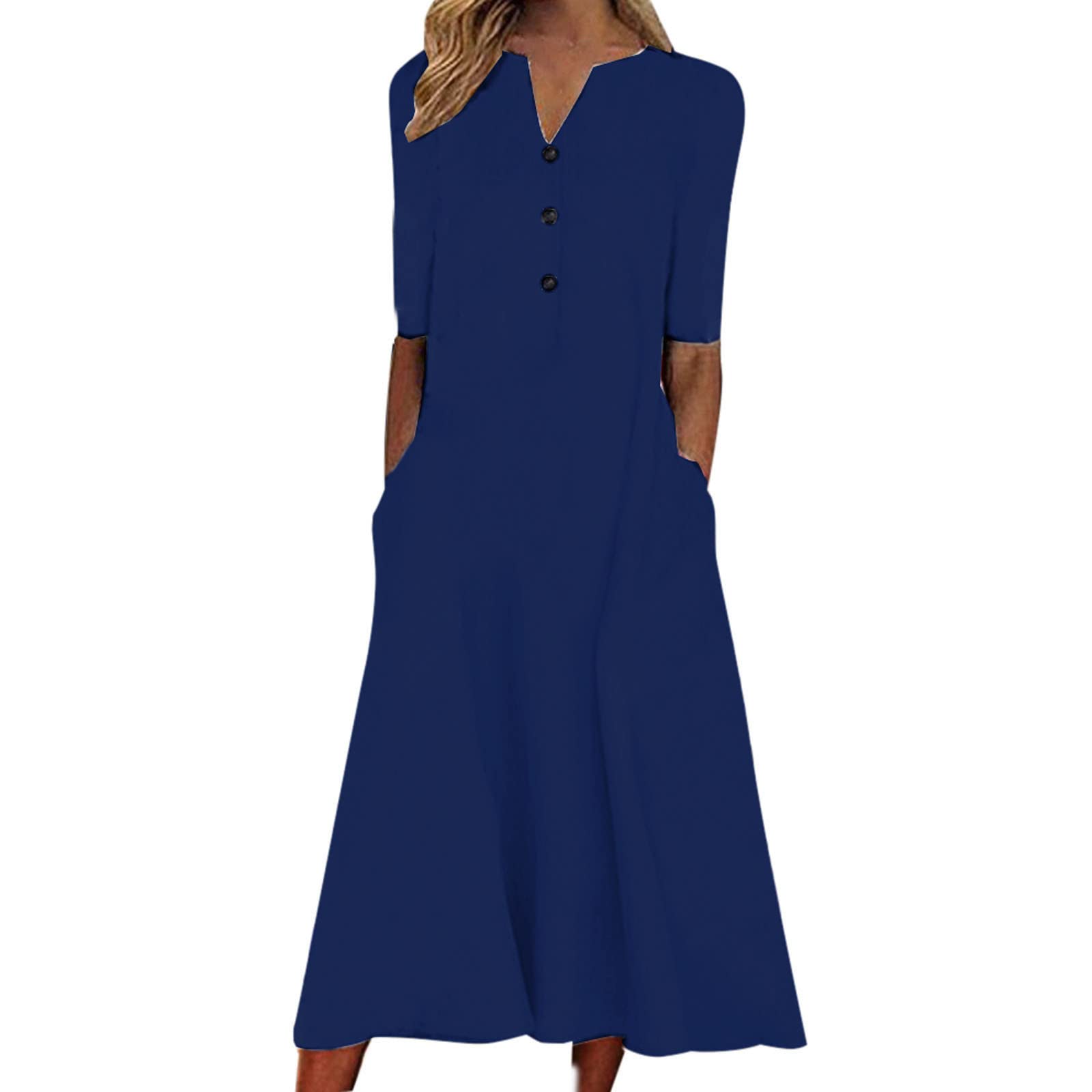 2025 Women's Summer Dresses - Trendy Floral Boho Casual Plus Size Shirt Dress with Pockets | Flowy Spring & Summer Outfit for Beach, Vacation & Everyday Wear