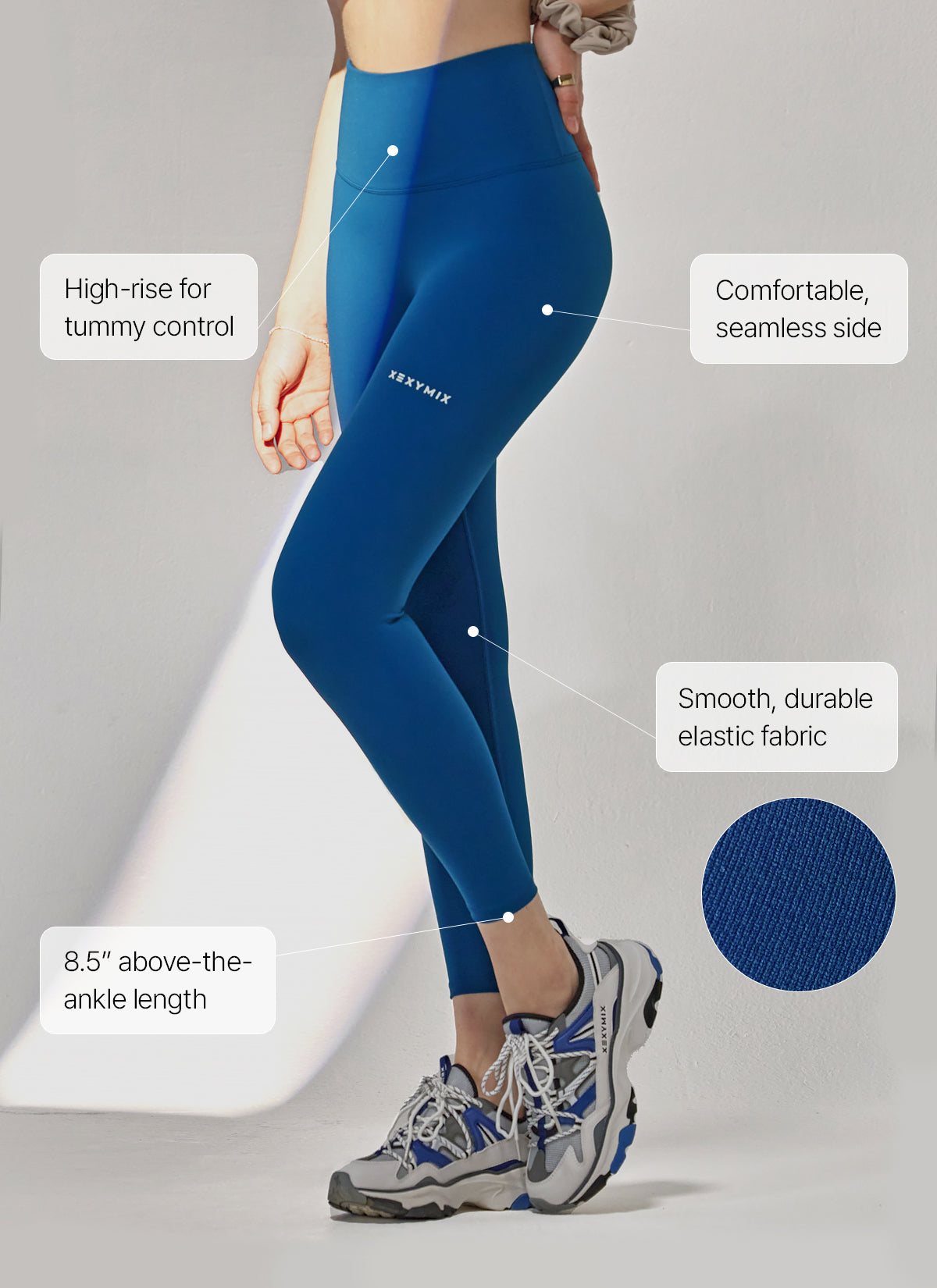Black Label 360N 8.5 High Waist Yoga Leggings for Women - Breathable Workout Pants - Perfect for Yoga, Running, Gym & Lounge Wear