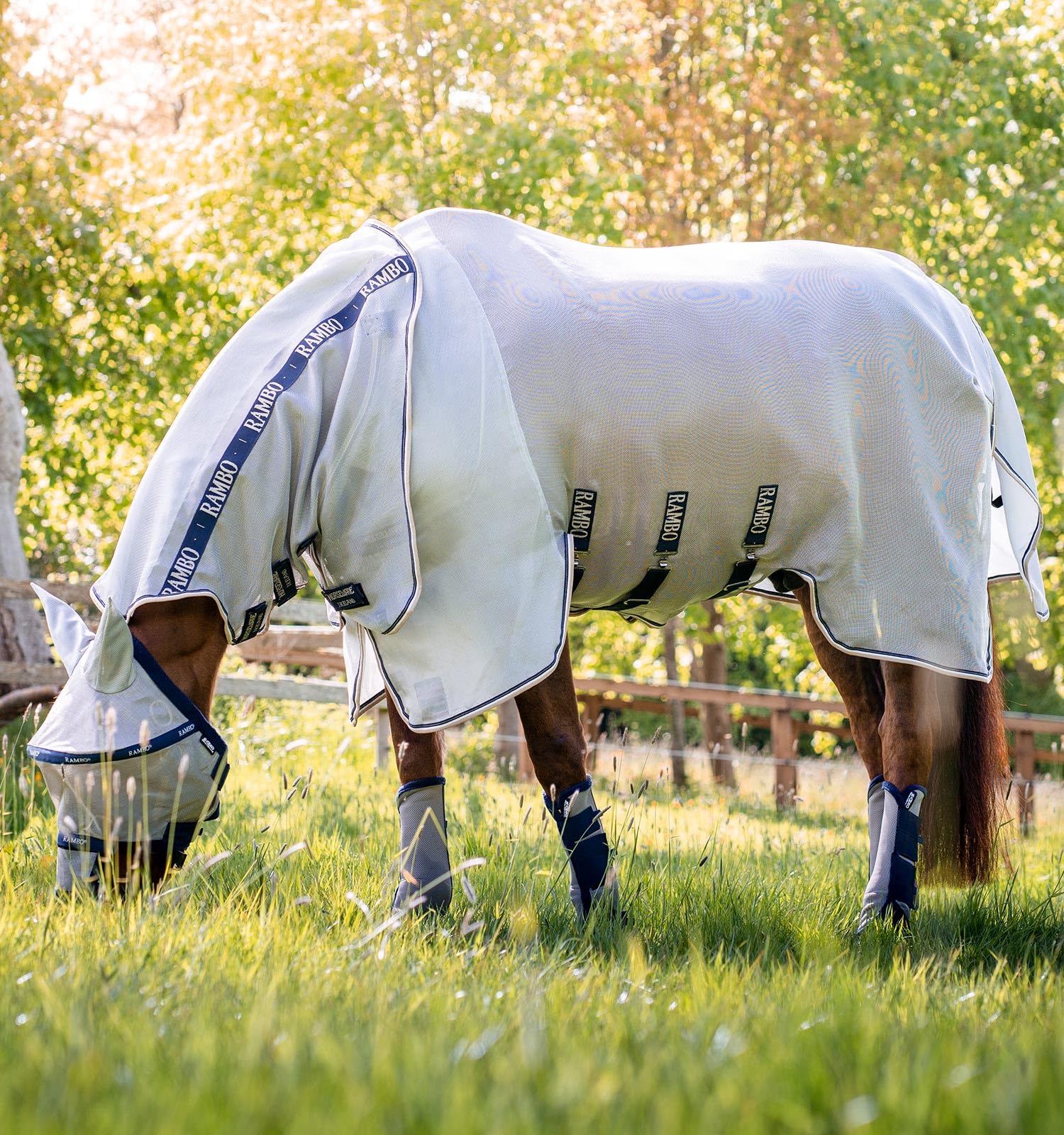 Horseware® Rambo® Protector Fly Sheet 0g Lightweight - Breathable UV Protection Horse Fly Blanket for Summer Riding & Outdoor Activities