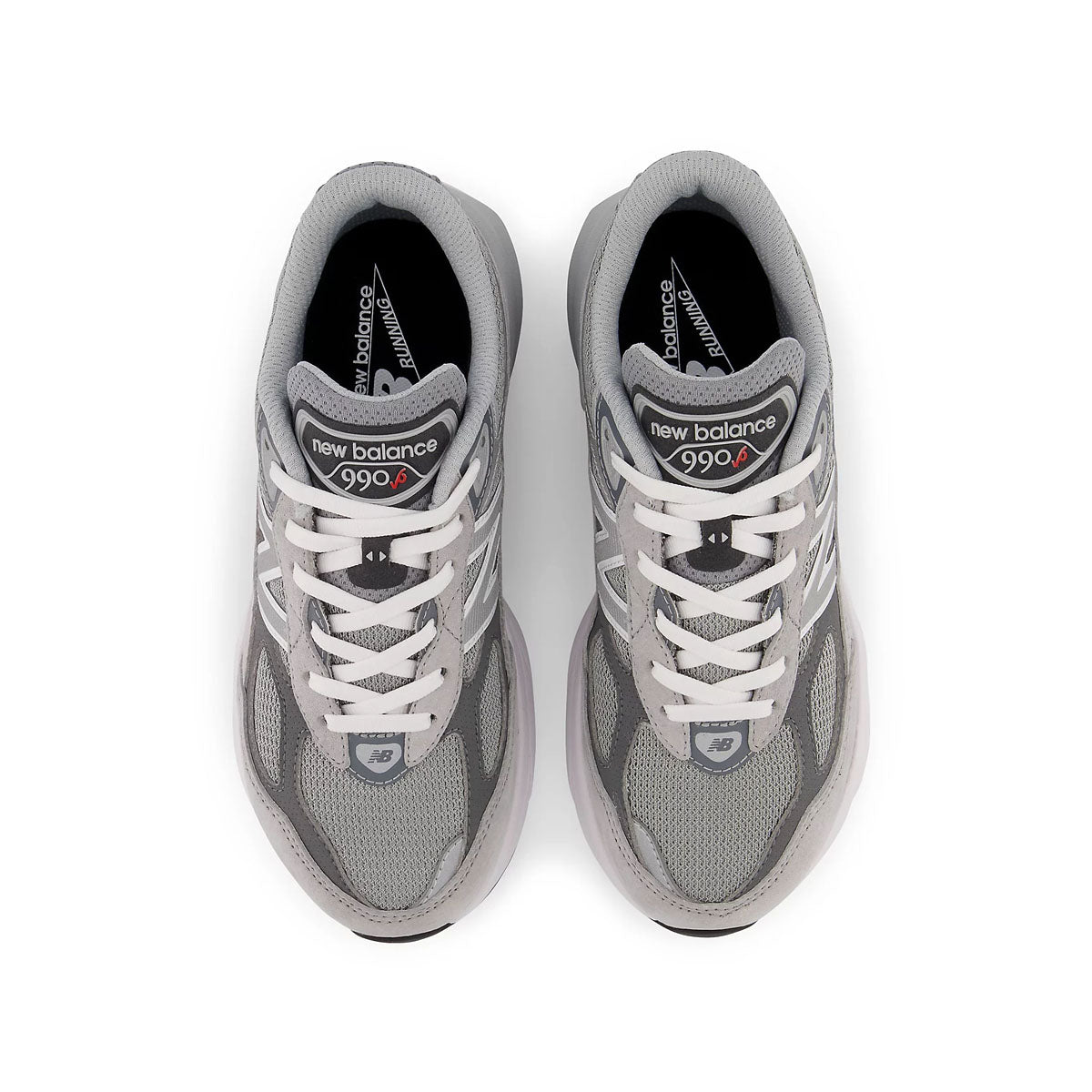 New Balance Kids 990v6 Running Shoes - Grey Silver | Lightweight & Comfortable for Boys & Girls | Perfect for School, Sports & Daily Activities