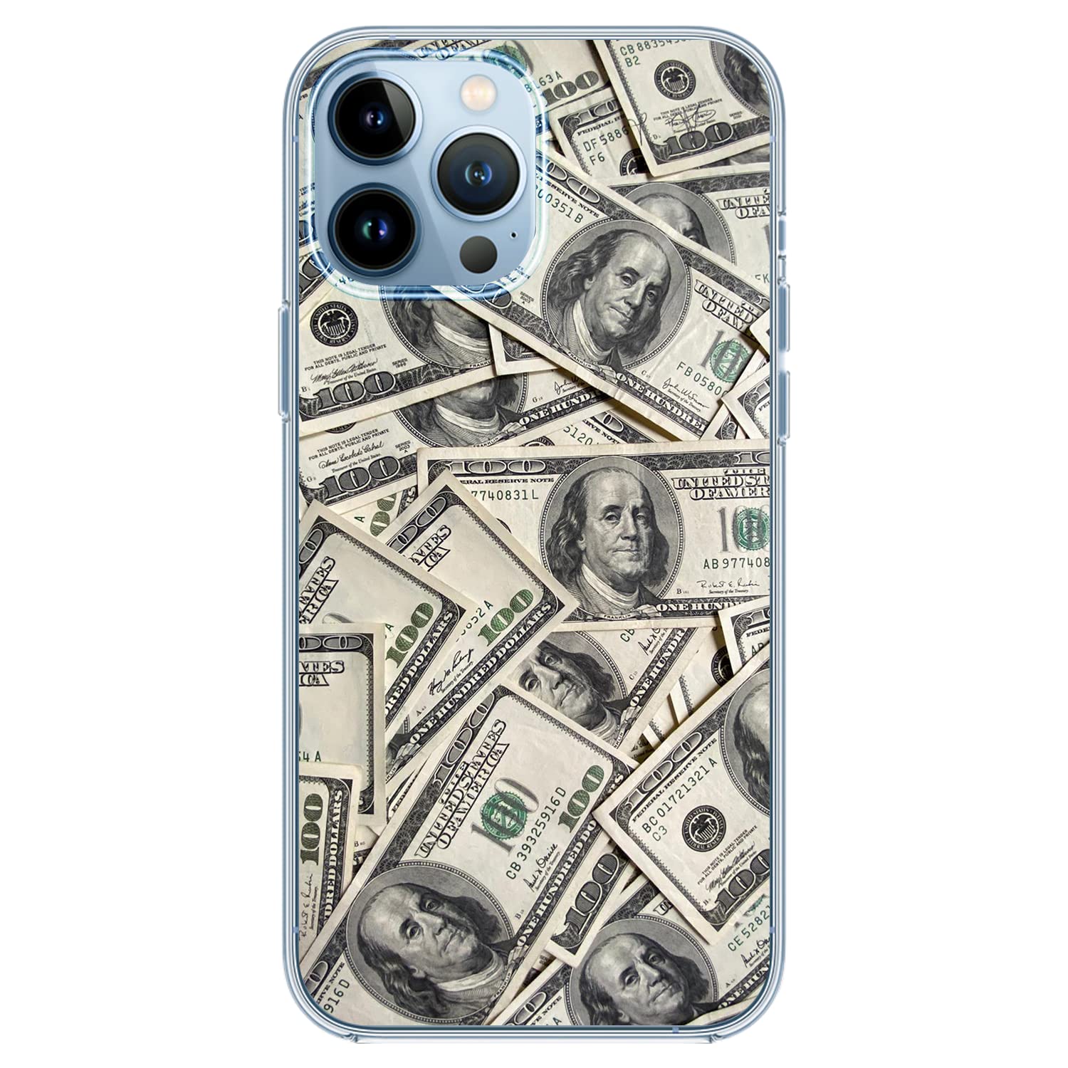 Blingy's iPhone 13 Pro Max Case (6.7 inch) - Fun $100 Bill Money Design Soft TPU Protective Cover | Shockproof & Scratch Resistant | Perfect for Parties, Gifts & Everyday Use