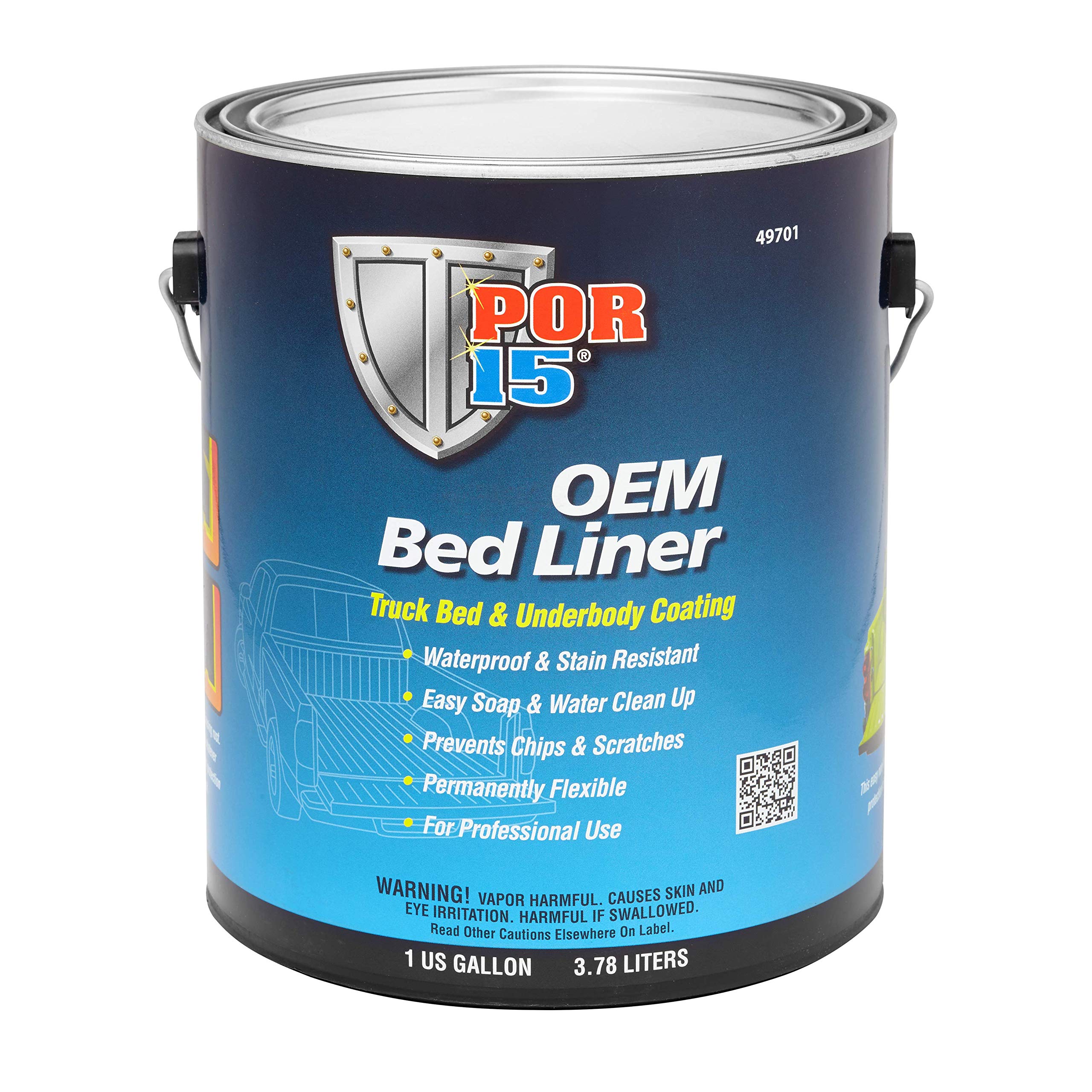 POR-15 Black Truck Bed Liner & Underbody Coating - 128 oz Rust Protection Paint for Pickup Trucks, Trailers & Off-Road Vehicles | DIY Automotive Undercoating & Cargo Area Protection