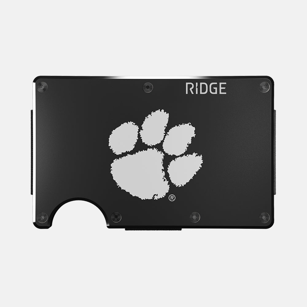 Ridge Wallet for Men - Slim Minimalist RFID Blocking Front Pocket Wallet - Clemson Tigers Design - Perfect for Everyday Carry, Travel & Gifting