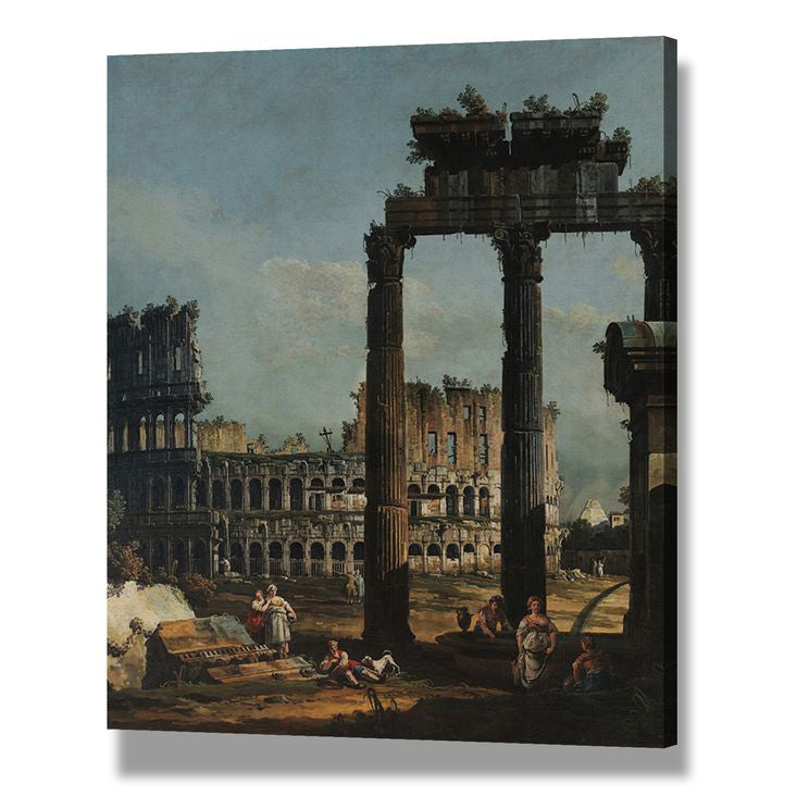 Bernardo Bellotto 'The Entry of Jerzy Ossolski into Rome in 1633' Wall Art Print - Baroque Painting Canvas for Living Room, Bedroom & Office Decor - Historical Artwork for Home & Office Interior Design