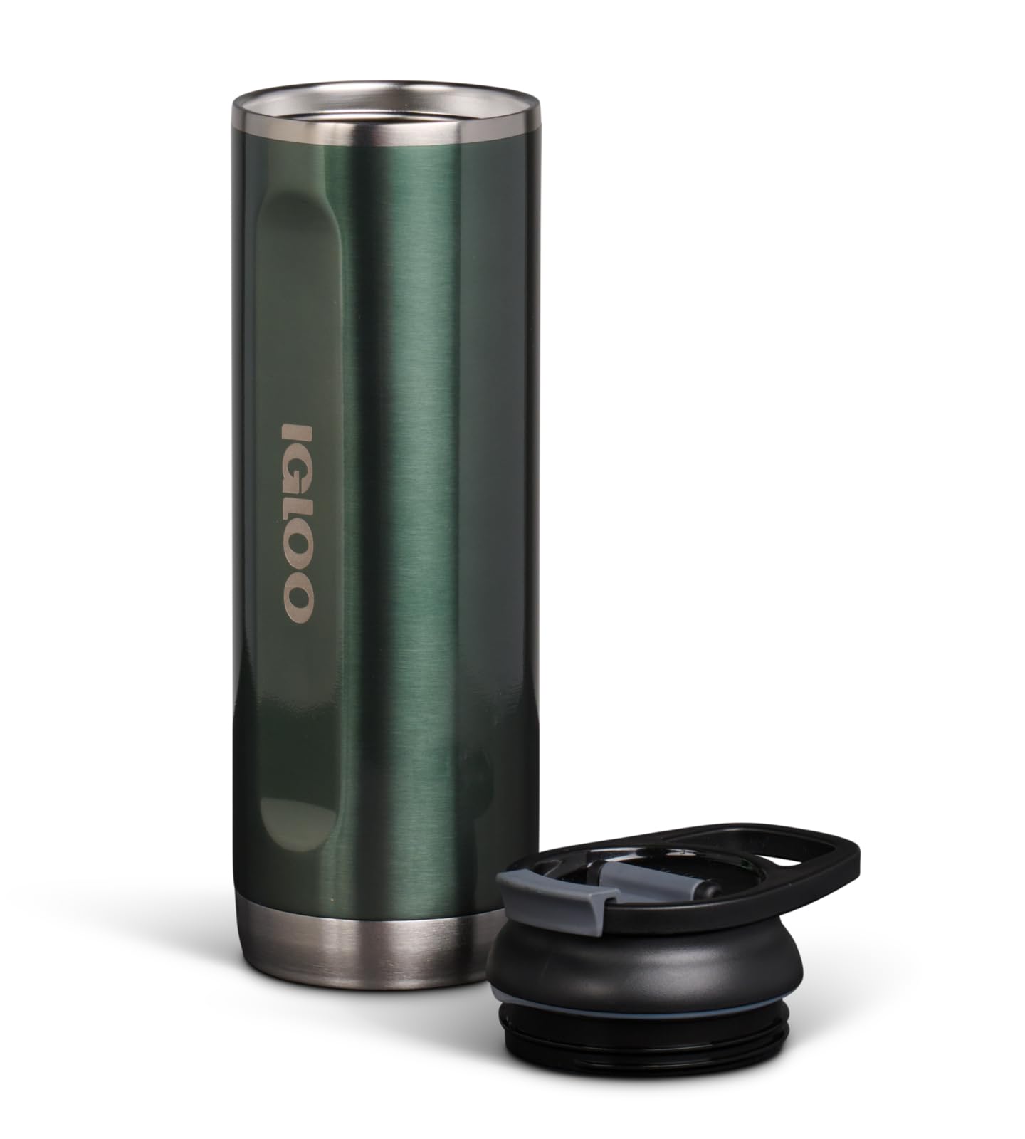 Igloo Stainless Steel Flip 'n' Sip Tumbler - 20oz Insulated Travel Mug with Leak-Proof Lid for Hot & Cold Drinks - Perfect for Commuting, Camping and Office Use