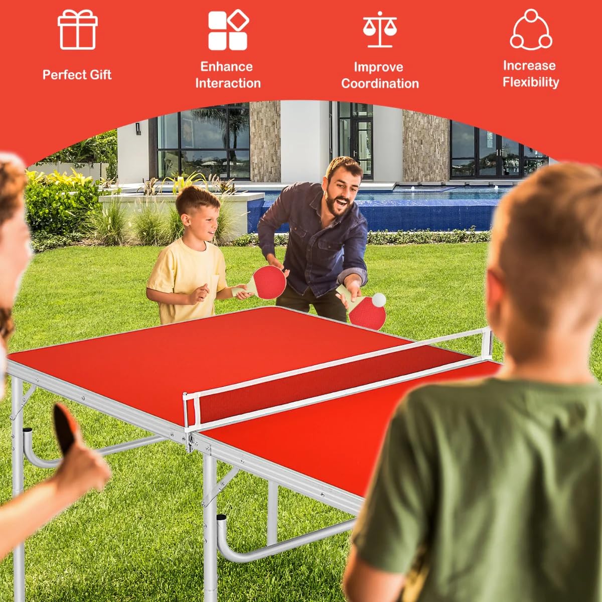 Portable Ping Pong Table Set - 60