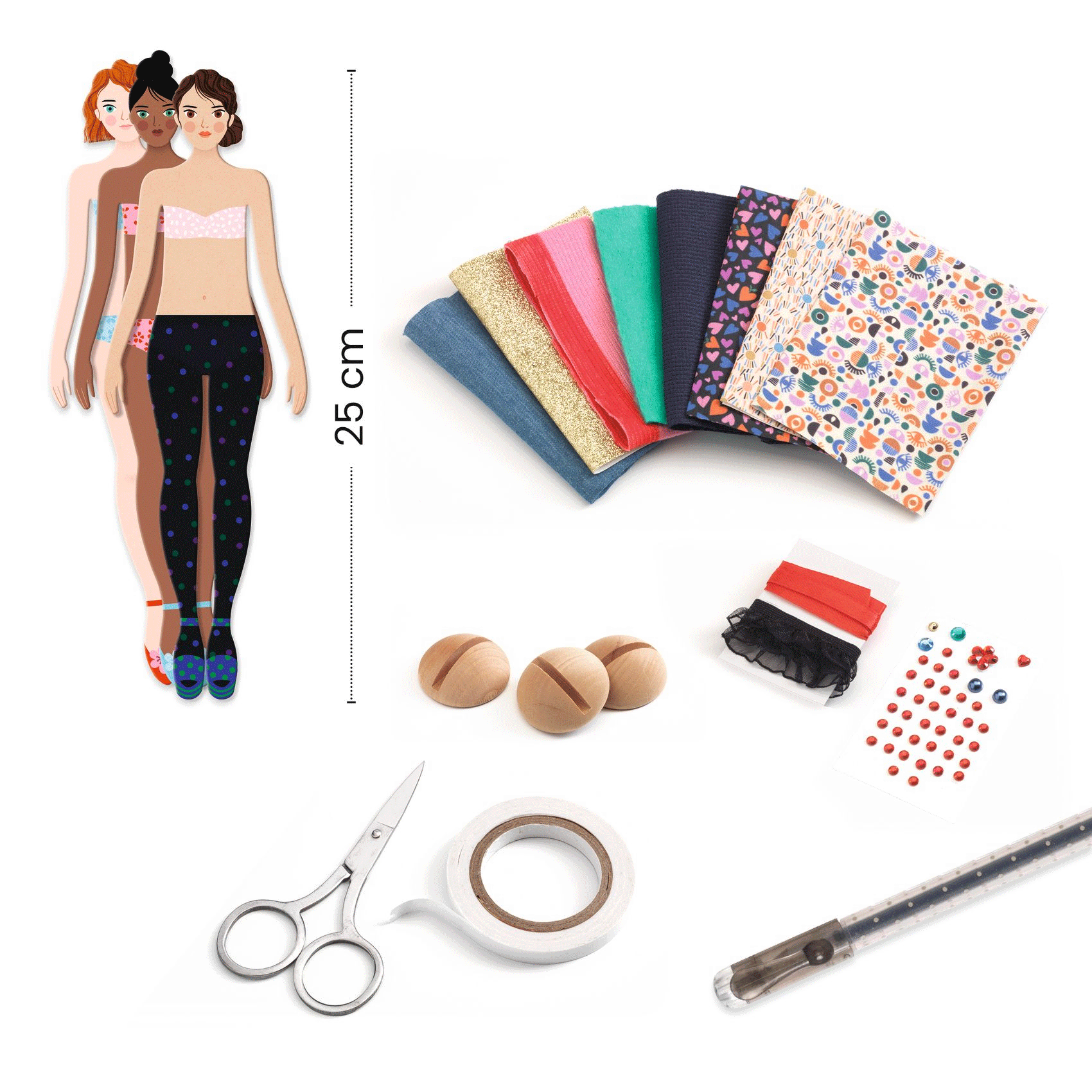 La Mode by Marie Art Set by Djeco - Fashion Design Kit for Kids, Creative Drawing & Styling Activity, Perfect for Birthday Gifts & Arts and Crafts Playtime