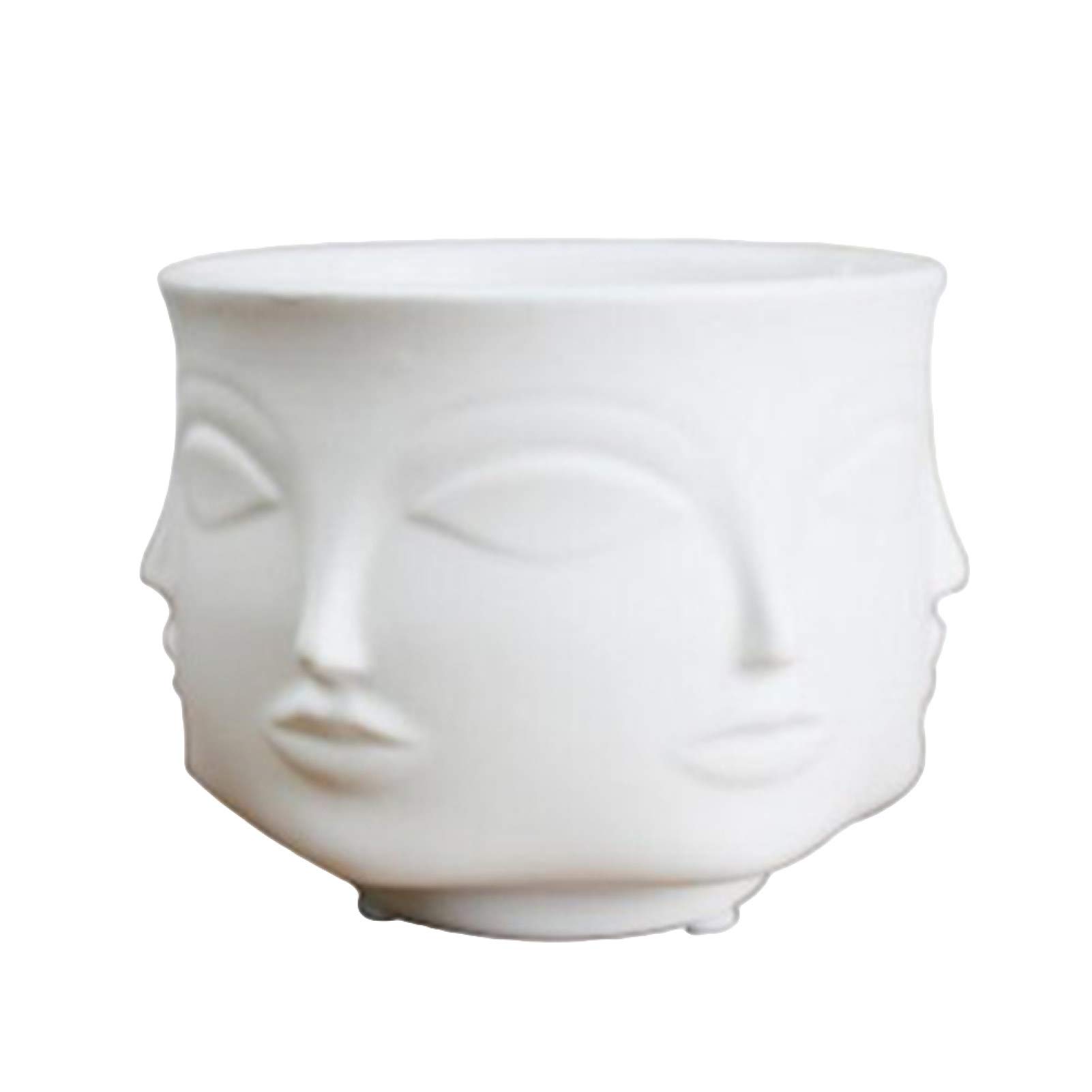 Unique Human Face Shaped Ceramic Planter - Irregular Succulent & Cactus Flower Pot with Drainage Hole - Perfect for Home Decor, Office Desk, and Garden Planting