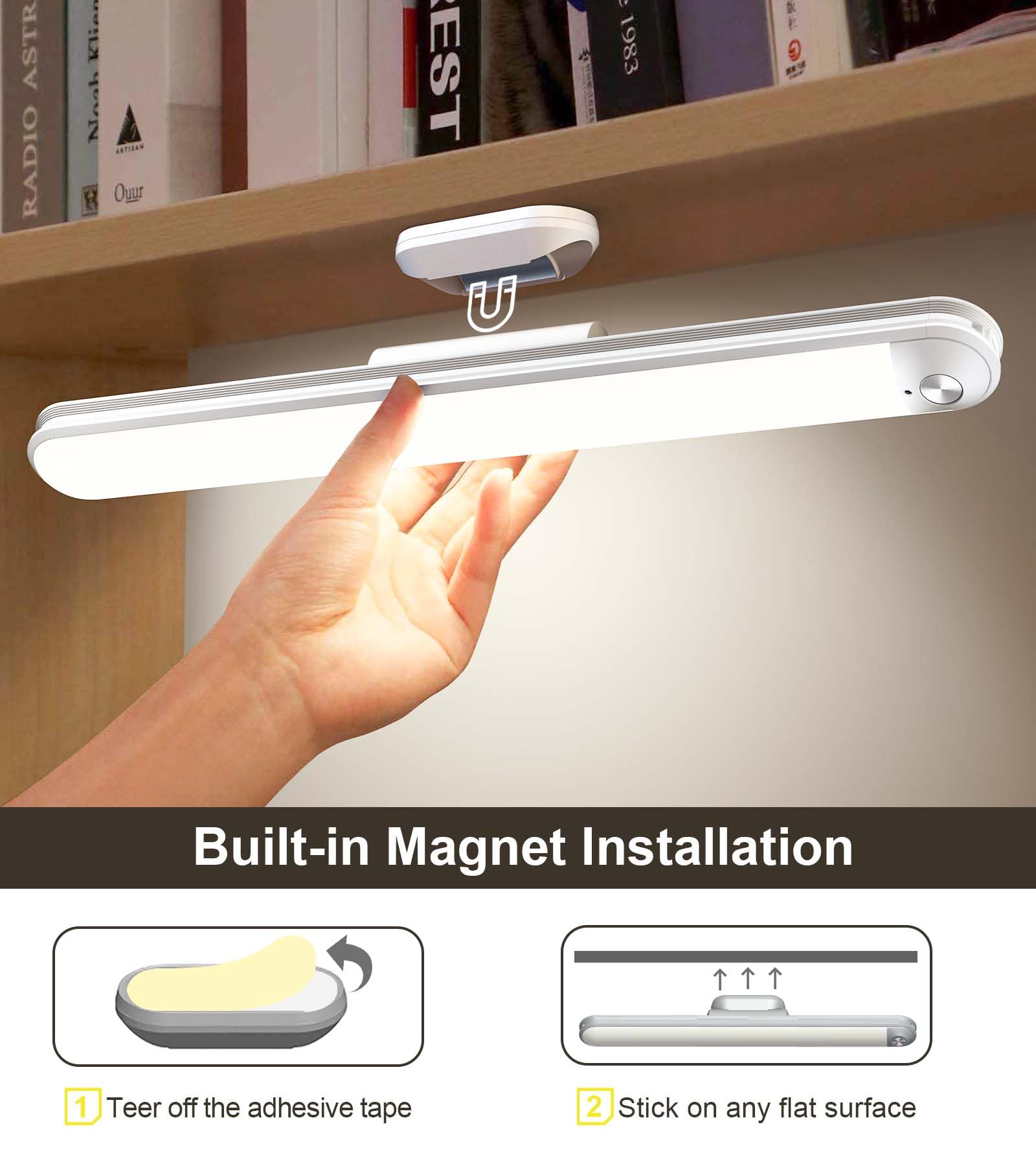 Rechargeable LED Touch Light Bar with Remote Control - Dimmable Stick-on Wall Mirror Lights for Makeup, Reading & Bunk Beds | 5W 2400mAh Battery Operated Headboard Lamp | Perfect for Bedroom, Vanity & Nighttime Use