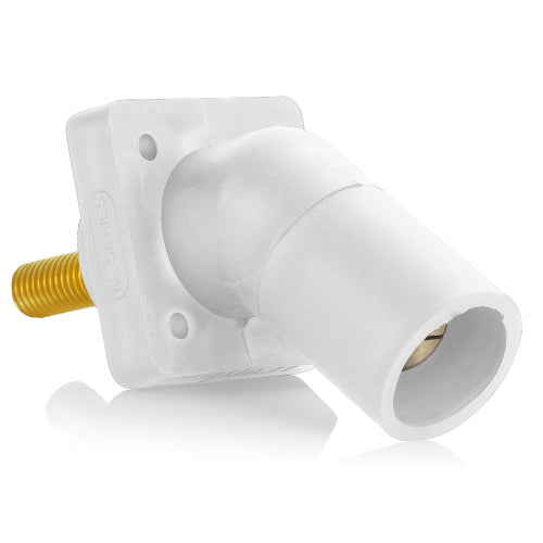 Leviton 45 Degree Series 16 Panel Mount Camlocks - Threaded Post for #2-4/0 AWG - Ideal for Industrial Electrical Panels & Power Distribution Systems