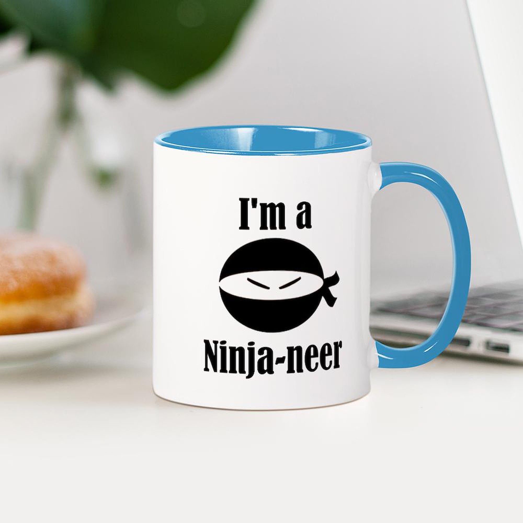 I'm A Ninja Never Give Up Mug - 11 oz (325 ml) Ceramic Coffee Cup for Tea & Hot Drinks - Funny Motivational Gift for Office, Home & Work