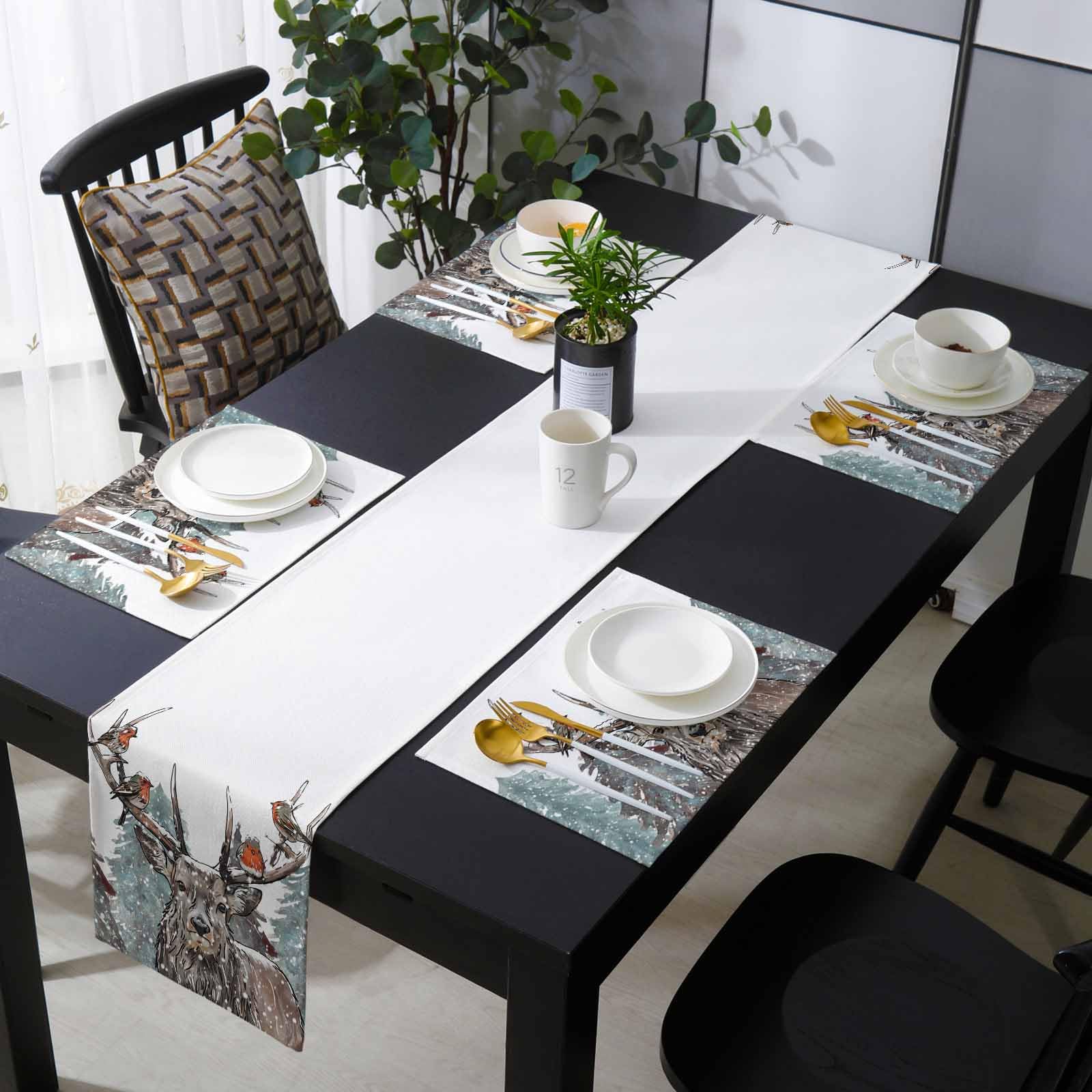 Christmas Table Runner and Placemats Set - 16