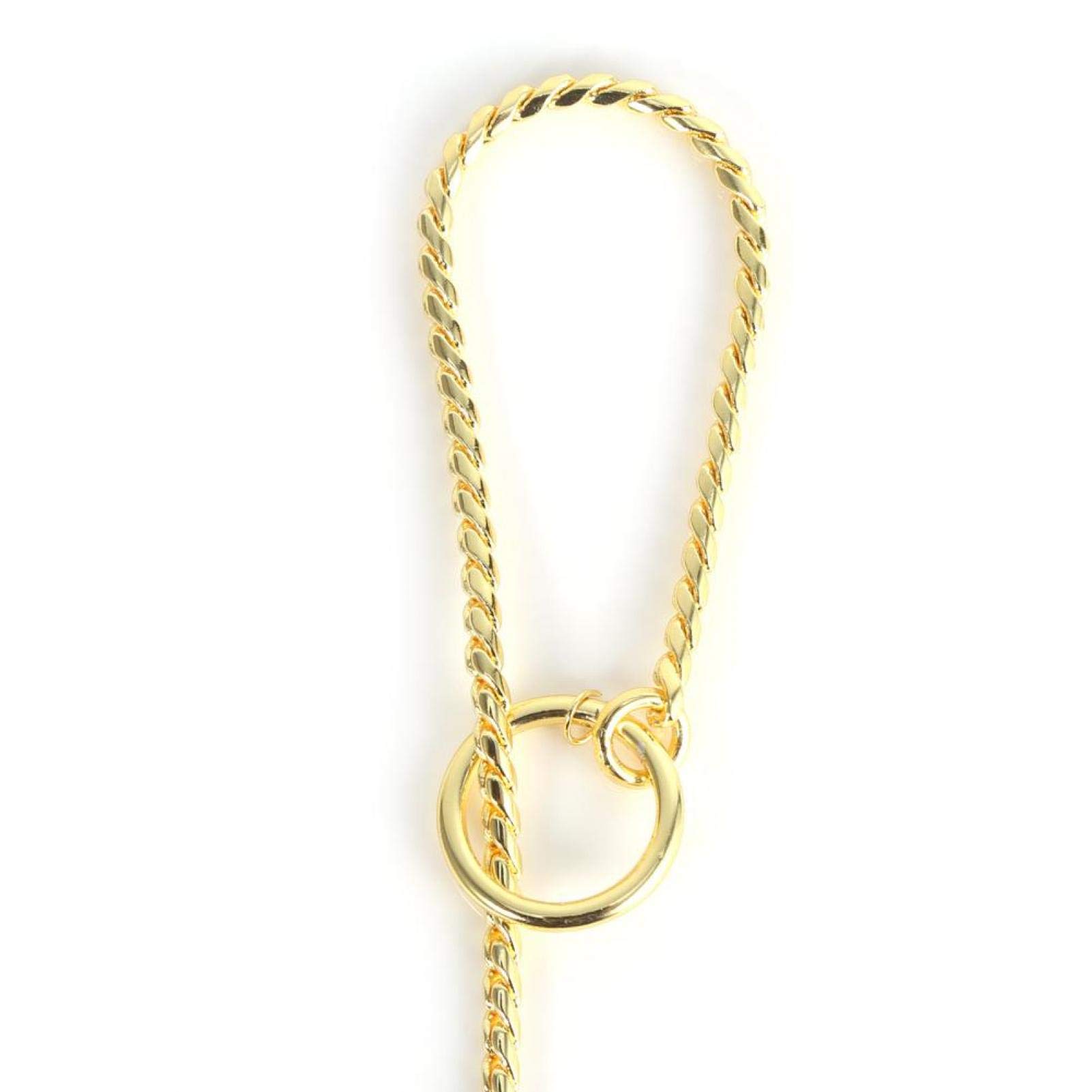 Premium GLOGLOW Snake Chain Choke Collar for Dogs - 5mm x 60cm Gold Metal Training Choker for Small, Medium & Large Breeds - Ideal for Dog Shows, Obedience Training & Behavior Correction