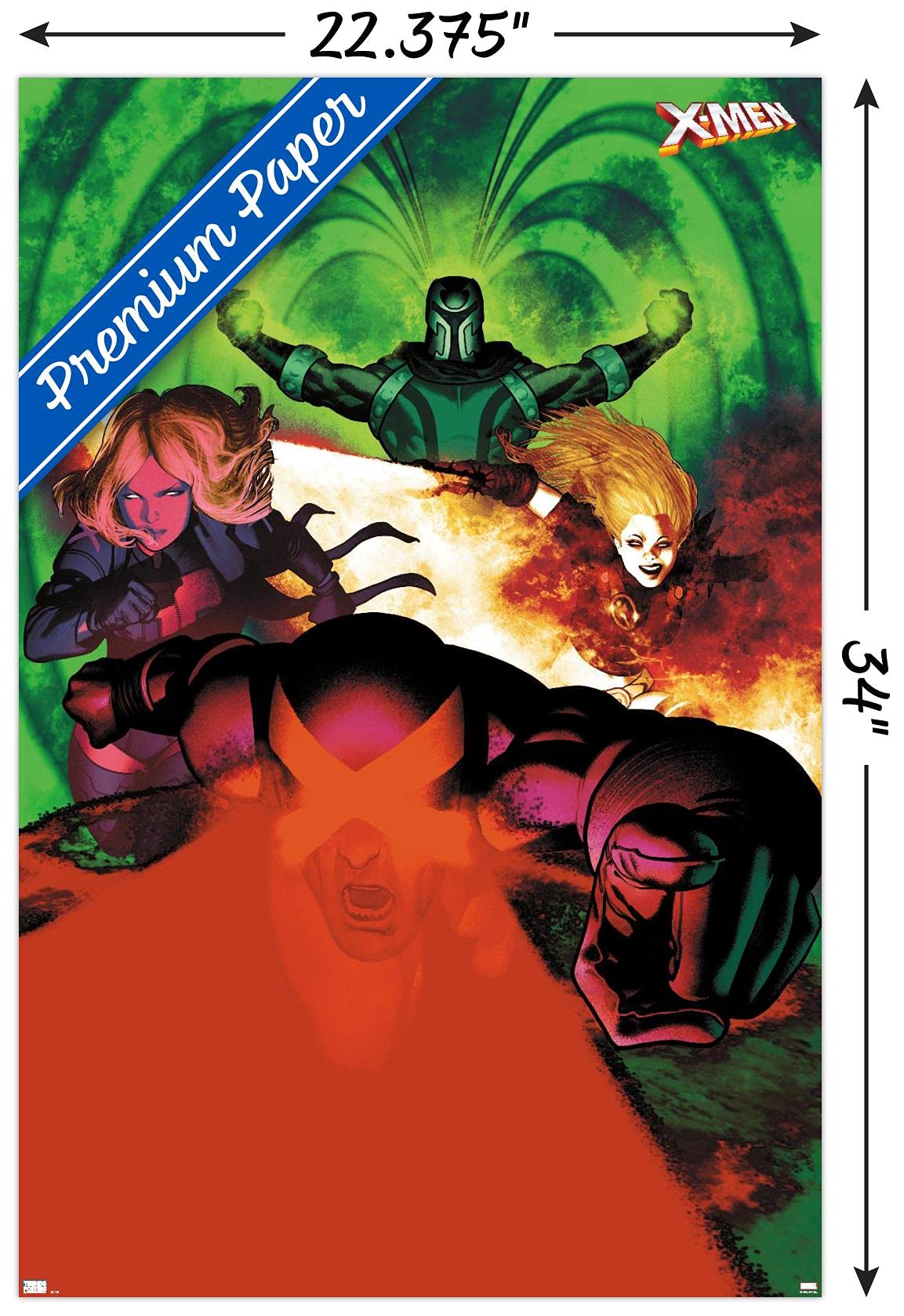 Marvel Comics X-Men Wall Poster Set - Emma Frost, Magneto, Magik & Cyclops Premium Poster (34