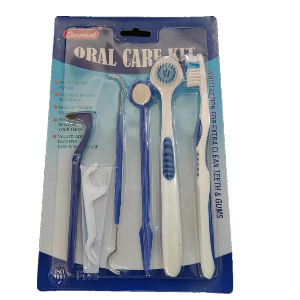 8-Piece Dental Cleaning Kit - Professional Oral Hygiene Tools Set for Teeth Whitening, Plaque Removal & Gum Care | Includes Dental Mirror, Hook & Toothbrush | Perfect for Home & Travel Use