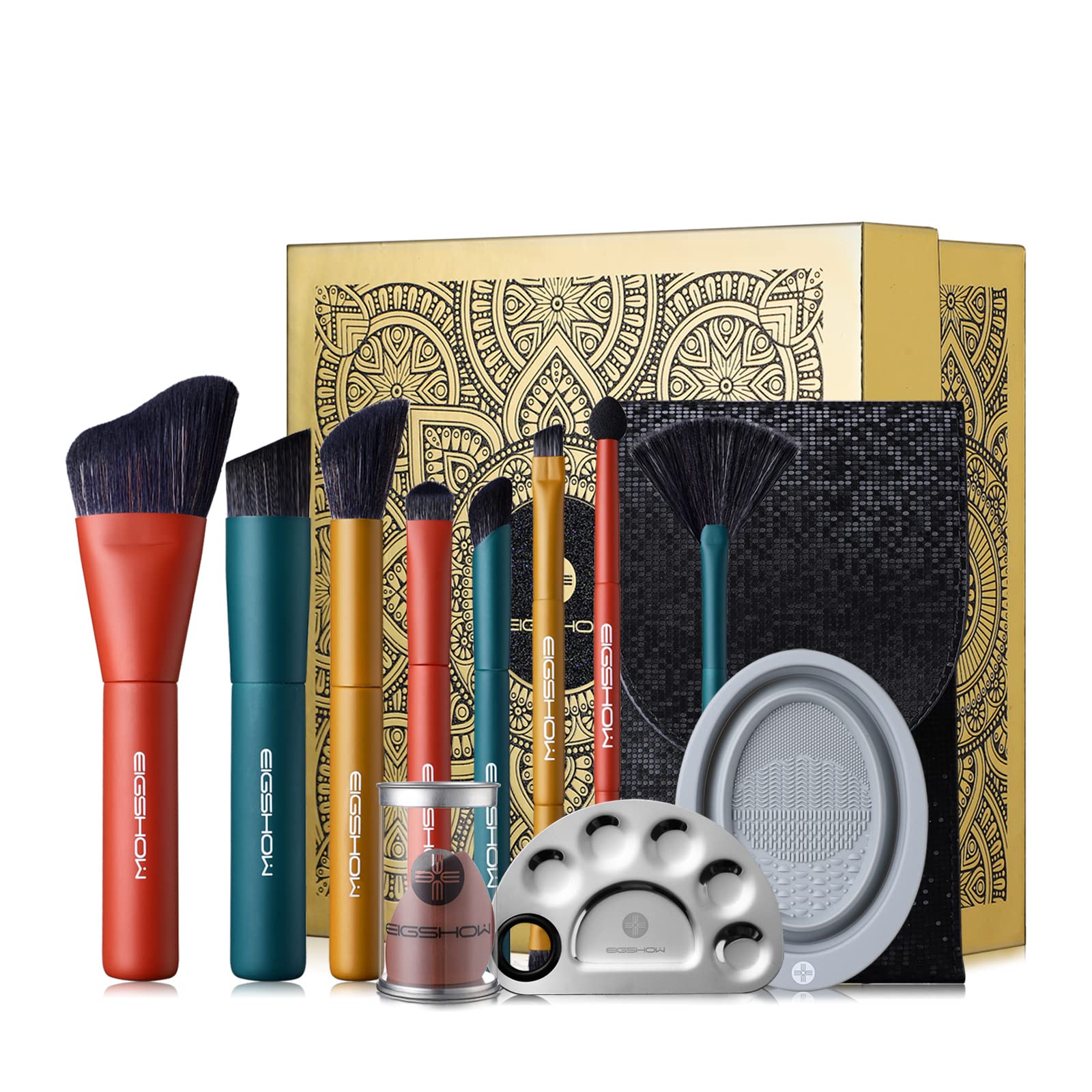 EIGSHOW 8pcs Professional Makeup Brush Set with Case - Perfect for Christmas Gifts & Daily Makeup