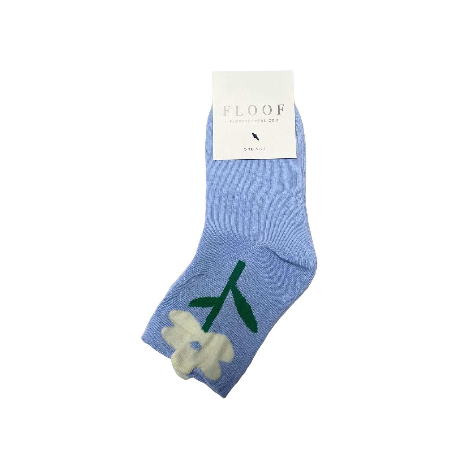FLOOF Bloom Sock - Blue & White Daisy Print Comfortable Women's Ankle Socks for Casual Wear, Workout, and Everyday Fashion