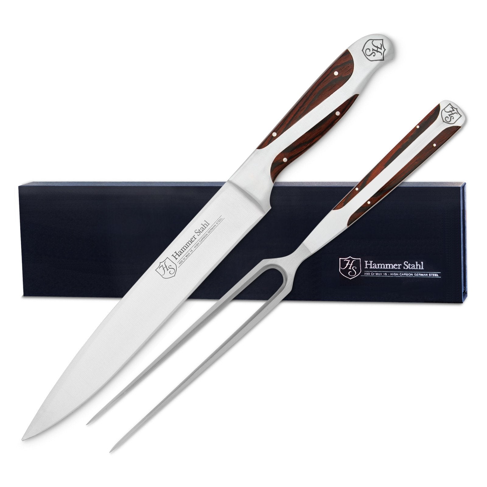 Premium Hammer Stahl Carving Knife and Fork Set - High-Quality Stainless Steel Cutlery for Roast Beef, Turkey & Holiday Meals - Perfect for Thanksgiving, Christmas & Dinner Parties