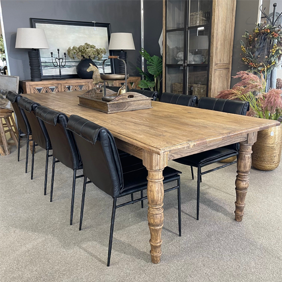 Patriarch Reclaimed Wood Dining Table 300cm - Rustic Farmhouse Style Large Dining Table for Family Gatherings & Entertaining