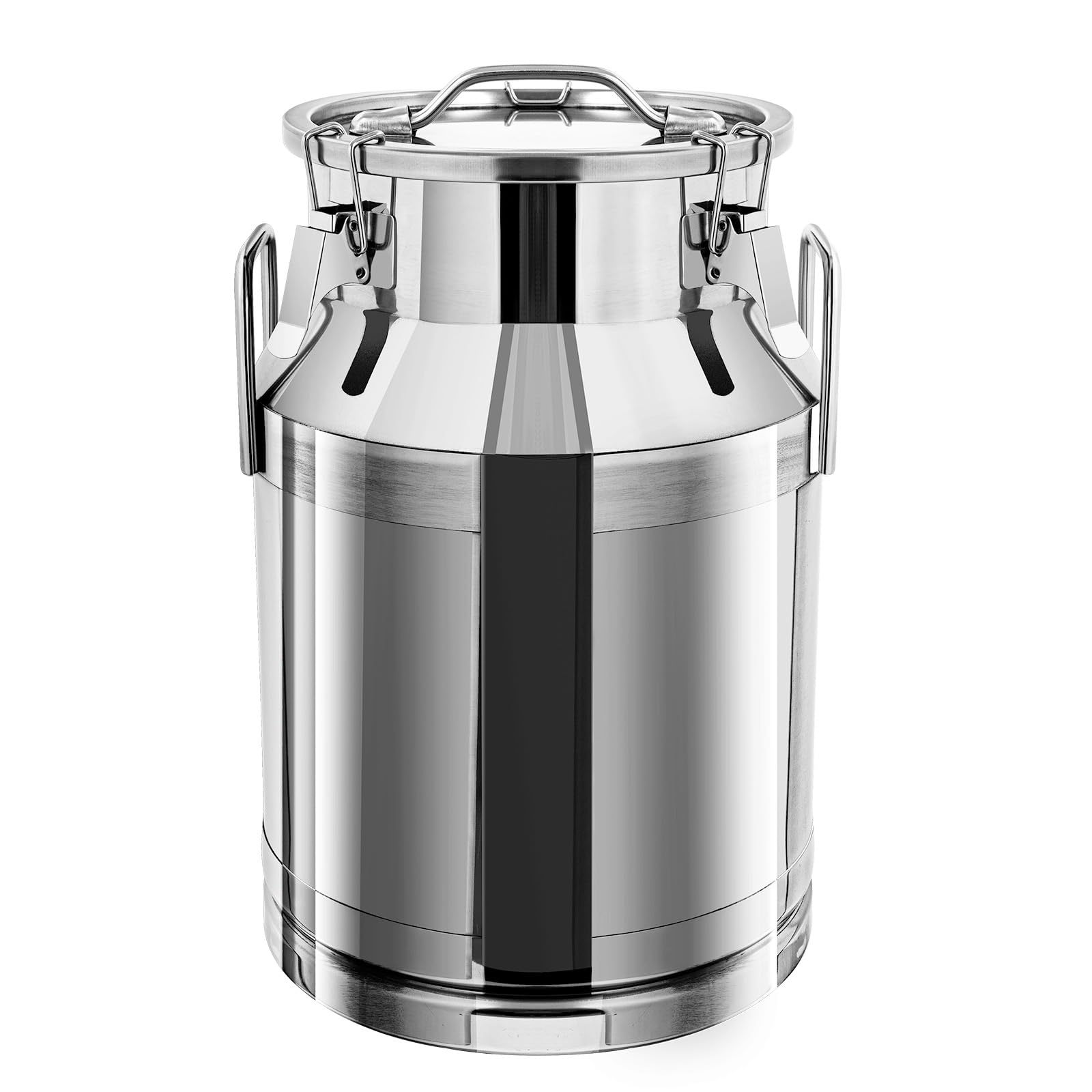 30L/8 Gallon Heavy Duty Stainless Steel Milk Can with Sealed Lid - Food Grade Wine Pail, Water Bucket & Storage Jug for Dairy, Brewing, Farm Use (Silver)