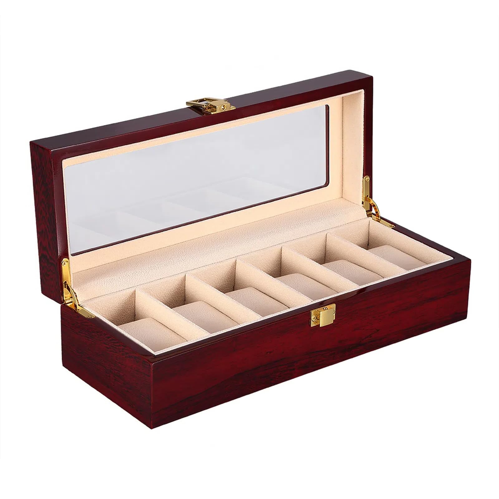 Wooden Watch Display Case - Jewelry Organizer Box for Men - Perfect for Watch Collections & Jewelry Storage at Home or Office
