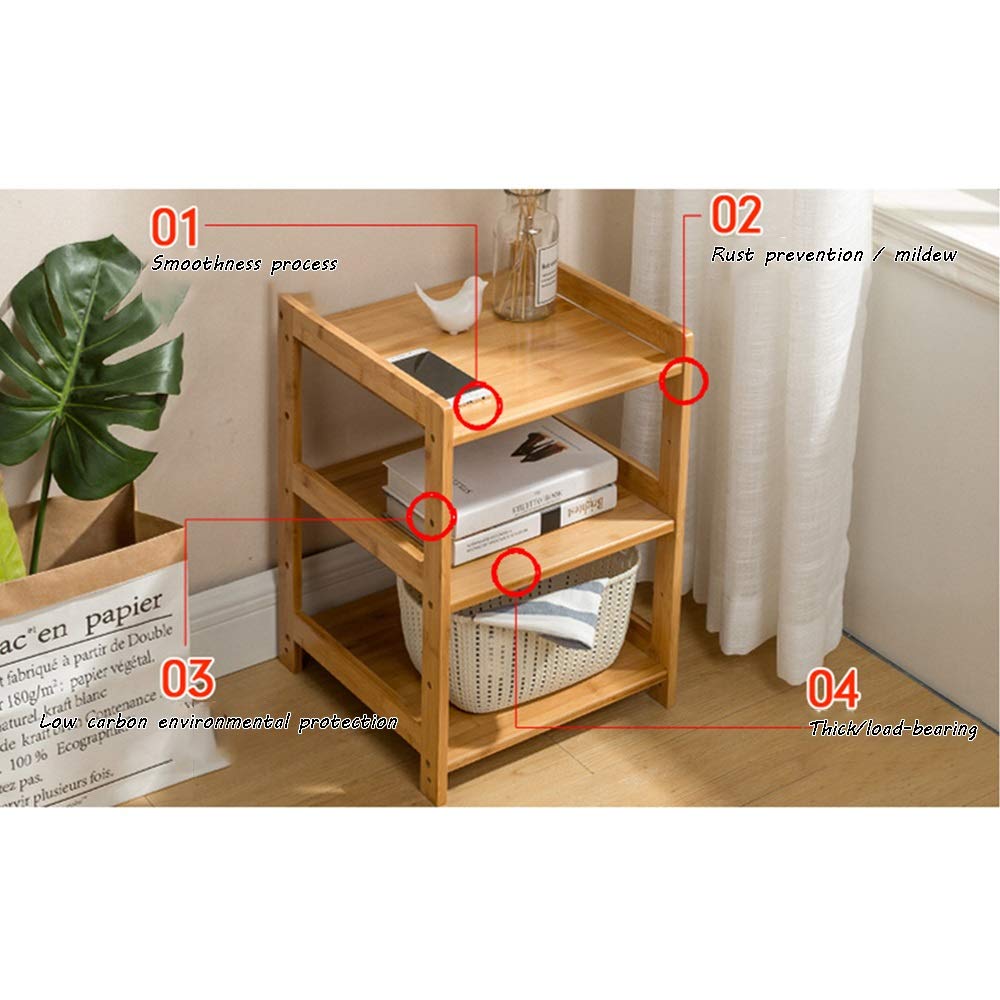 Multifunctional Small Coffee Table with 2 Drawers - Bamboo Side Cabinet, Mobile Storage Chest for Living Room, Bedroom & Office - Perfect as Sofa End Table, Snack Table or Nightstand