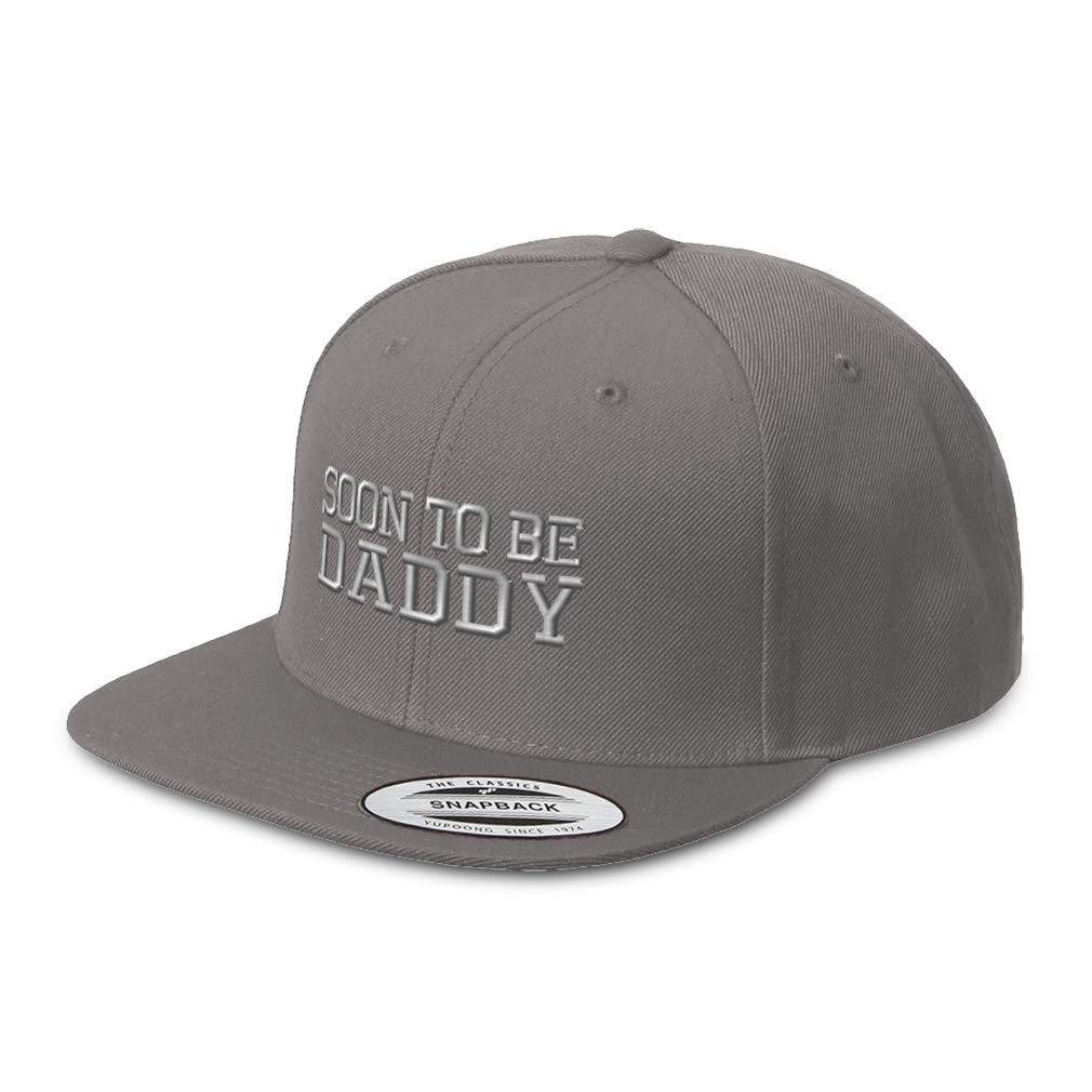 Speedy Pros Snapback Hats for Men & Women - Soon to Be Daddy Embroidered Acrylic Flat Bill Baseball Cap - Dark Grey Design - Perfect for Casual Wear, Sports & Gifts