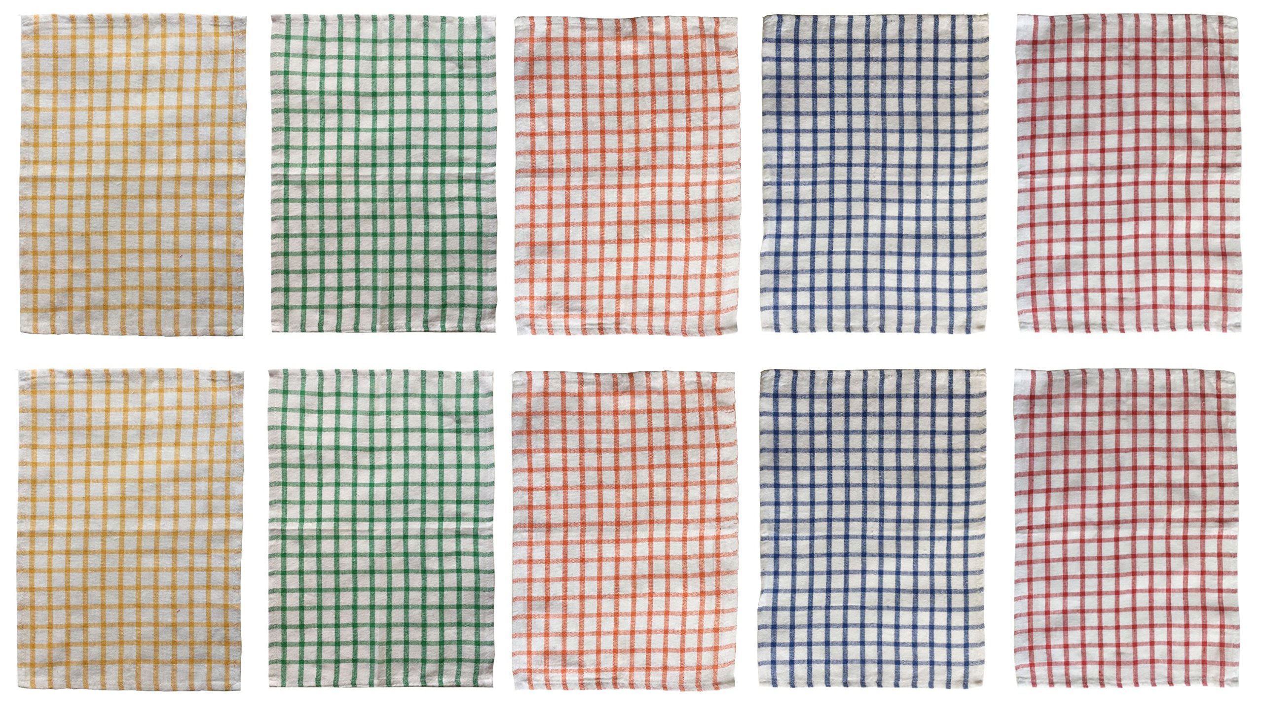 Lushomes Premium Red Cotton Kitchen Towels - Super Absorbent & Soft (Pack of 10) - Perfect for Cooking, Cleaning & Dish Drying - China Checks Design