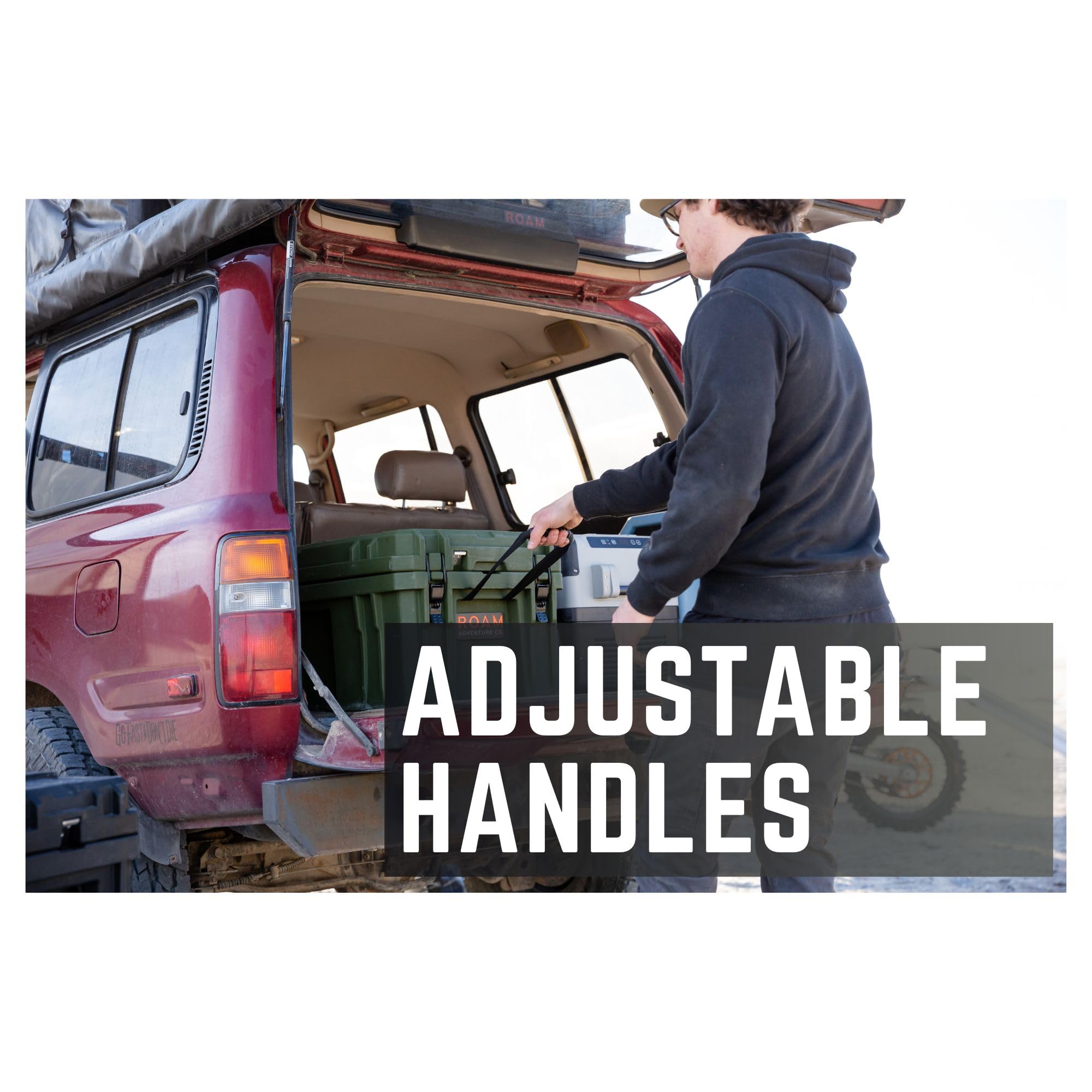 Roam Rugged Case Cargo Box - 86L Lockable LLDPE Rooftop Storage Container for Camping, Overlanding & Truck Bed Organization | Waterproof Black Cargo Carrier for Outdoor Gear, Sports Equipment & Travel Accessories | Perfect for Road Trips, Adventure Travel & Off-Road Expeditions