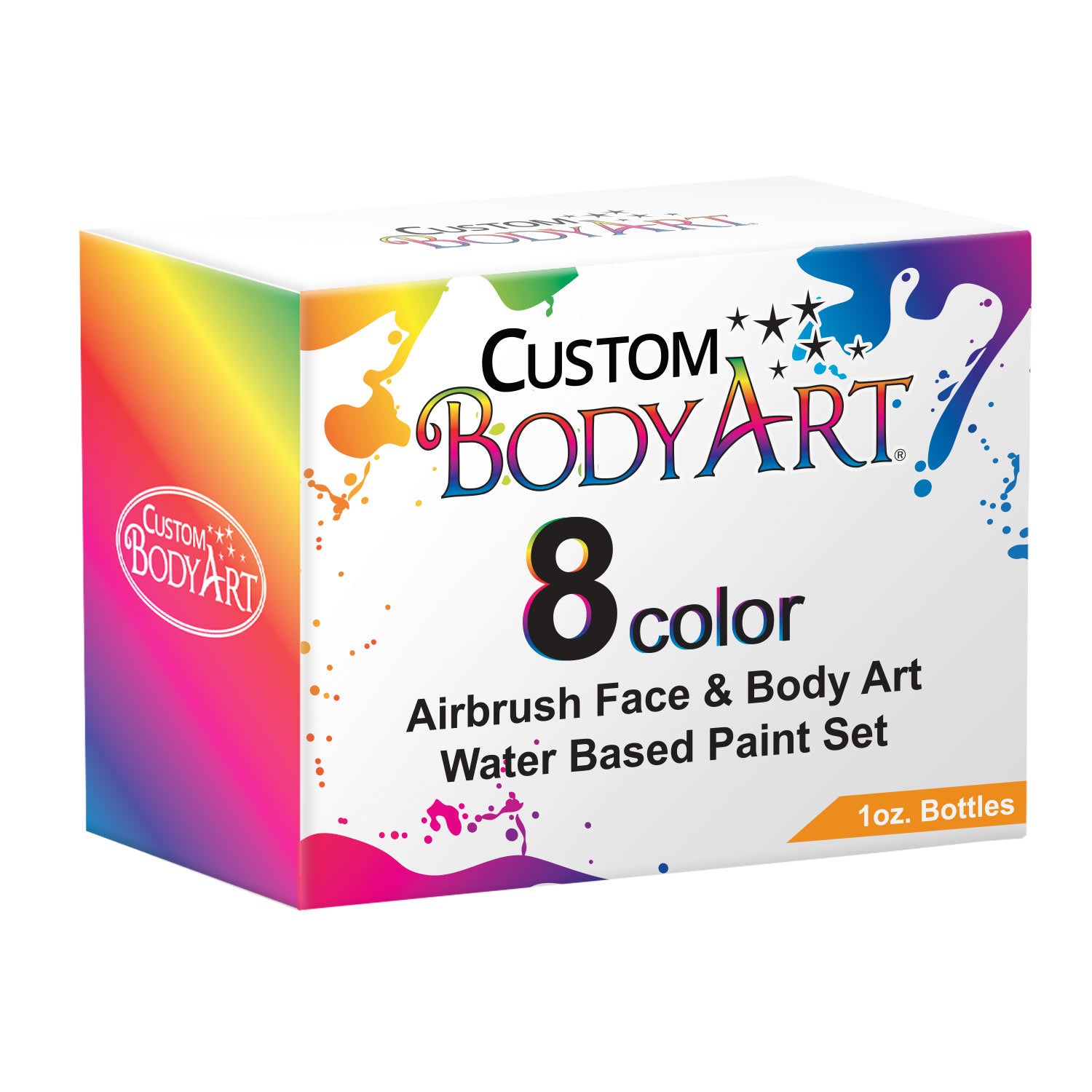 8-Color Water-Based Airbrush Face & Body Paint Set - 1 oz Bottles for Halloween, Cosplay & Body Art - Non-Toxic, Washable & Vibrant Makeup Kit