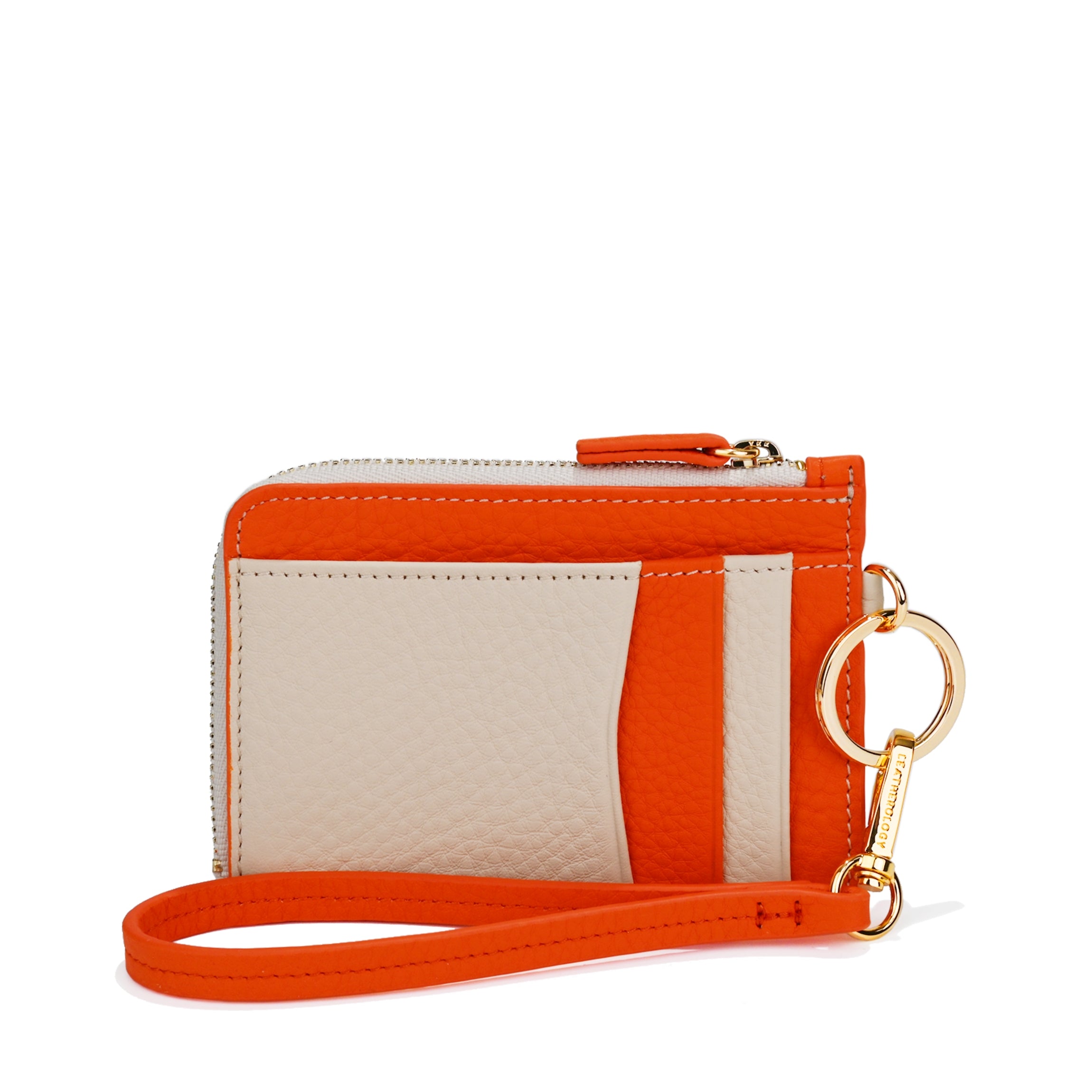 Devon Wristlet Wallet in Clementine & Sand Stripe - Stylish Crossbody Phone Purse for Women, Perfect for Shopping, Travel and Everyday Use
