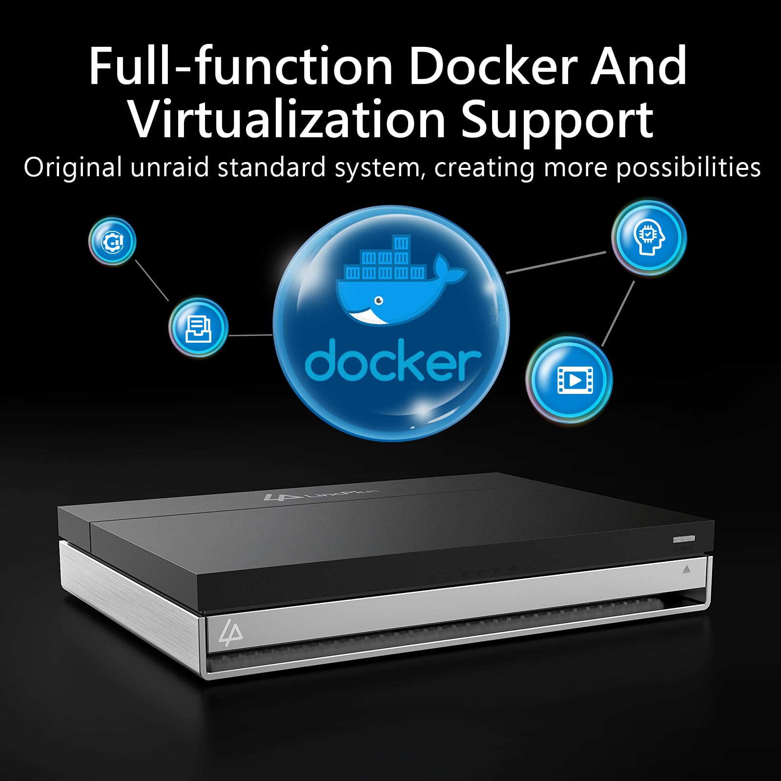 LincStation N1 6 Bay SSD NAS Storage - 16GB RAM, Quad-Core Processor, 4x M.2 NVMe & 2x SATA Slots - Unraid Licensed Network Attached Storage for Home/Office Cloud Backup & Media Server (Diskless)